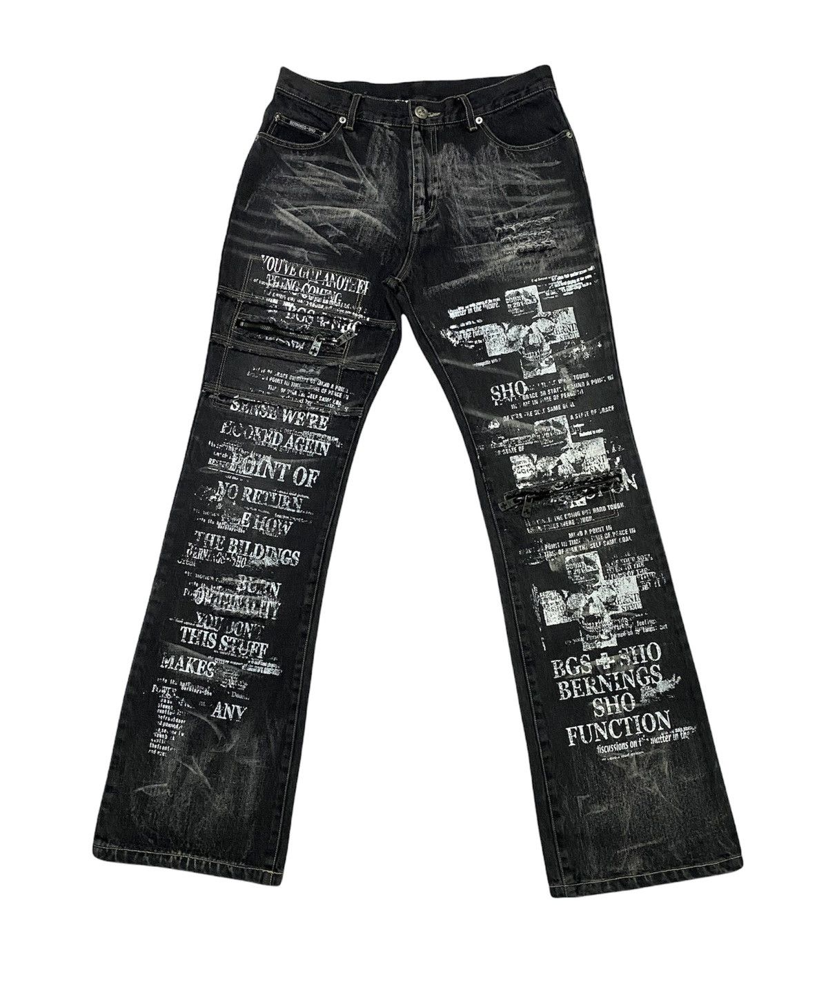 BERNINGS SHO Japanese Brand Bernings-Sho Distressed Punk Design Size US 31 - 1 Thumbnail