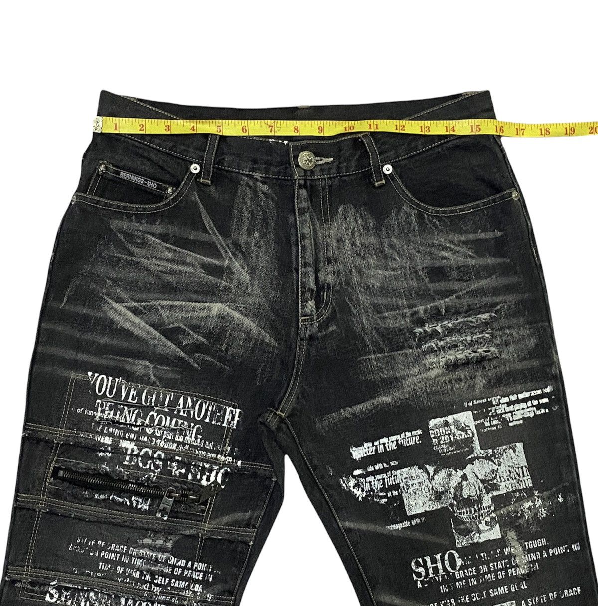 BERNINGS SHO Japanese Brand Bernings-Sho Distressed Punk Design Size US 31 - 3 Thumbnail