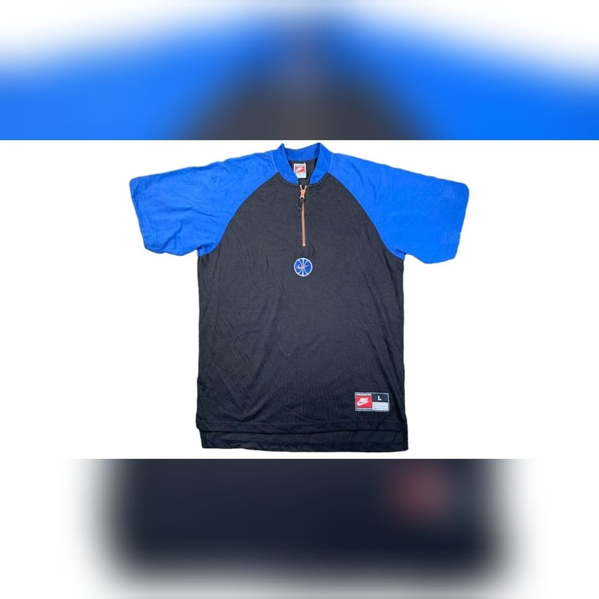 Nike Vintage Nike Basketball Middle Logo Zipper Tee Size US L / EU 52-54 / 3 - 1 Thumbnail