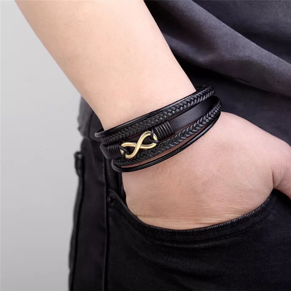 Jewelry New Multi-Layer Genuine Leather Bracelet Size ONE SIZE - 3 Thumbnail