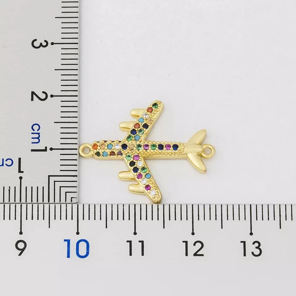 Jewelry Copper CZ Aircraft Chain Bracelet Size ONE SIZE - 3 Thumbnail