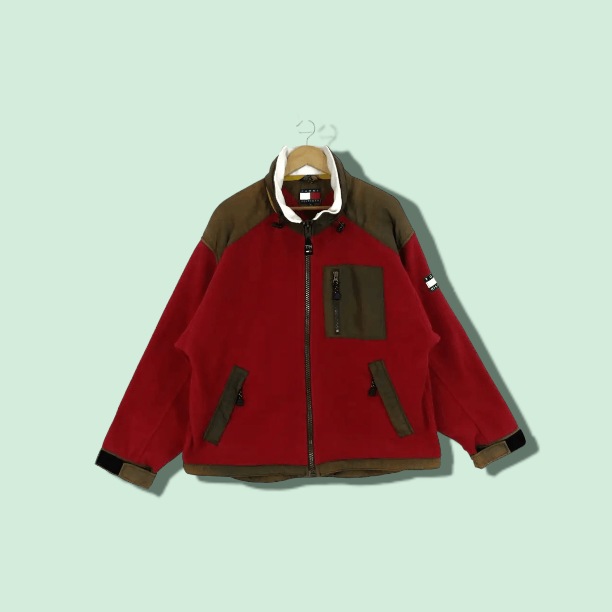 Tommy Hilfiger × Vintage Vintage 90's TOMMY HILFIGER Outdoor Sherpa Fleece Jacket Size US XL / EU 56 / 4 - 1 Thumbnail
