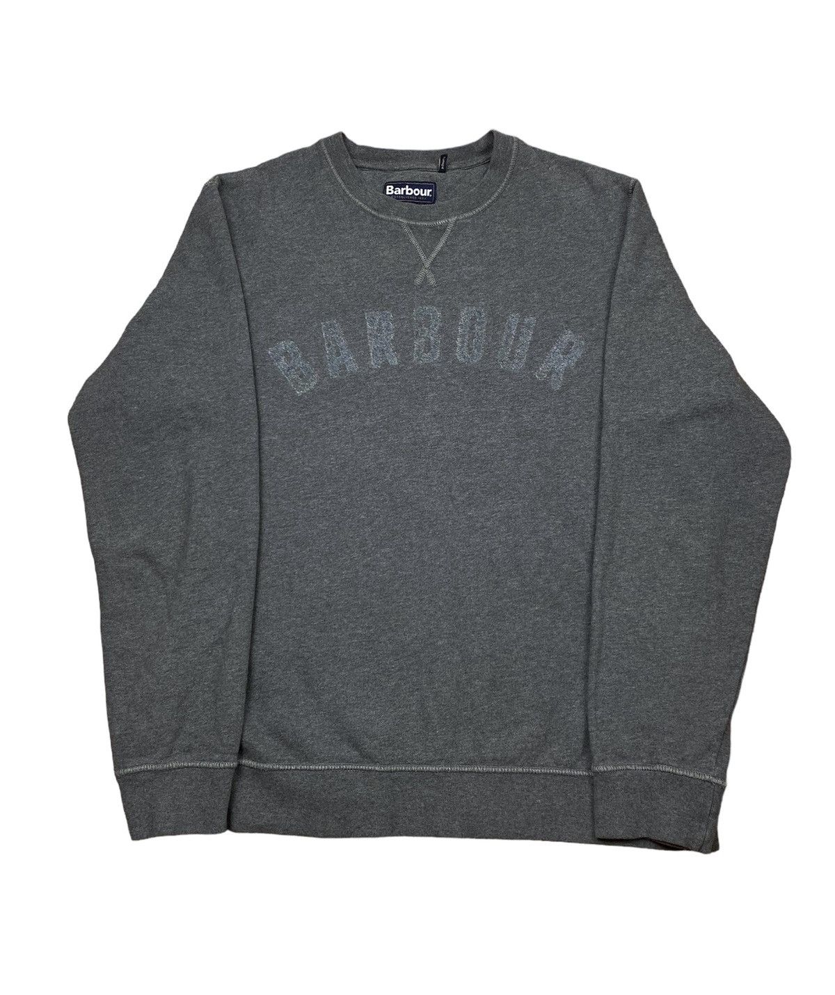 Barbour Barbour Grey Spellout Crewneck Sweatshirt Size US XL / EU 56 / 4 - 1 Thumbnail
