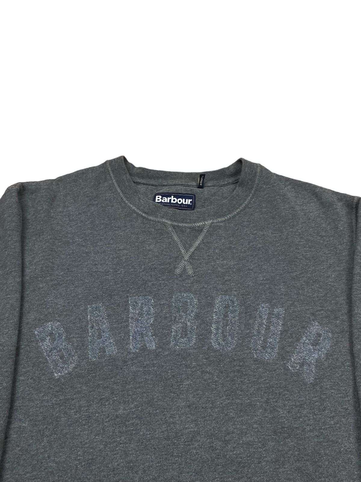 Barbour Barbour Grey Spellout Crewneck Sweatshirt Size US XL / EU 56 / 4 - 3 Thumbnail