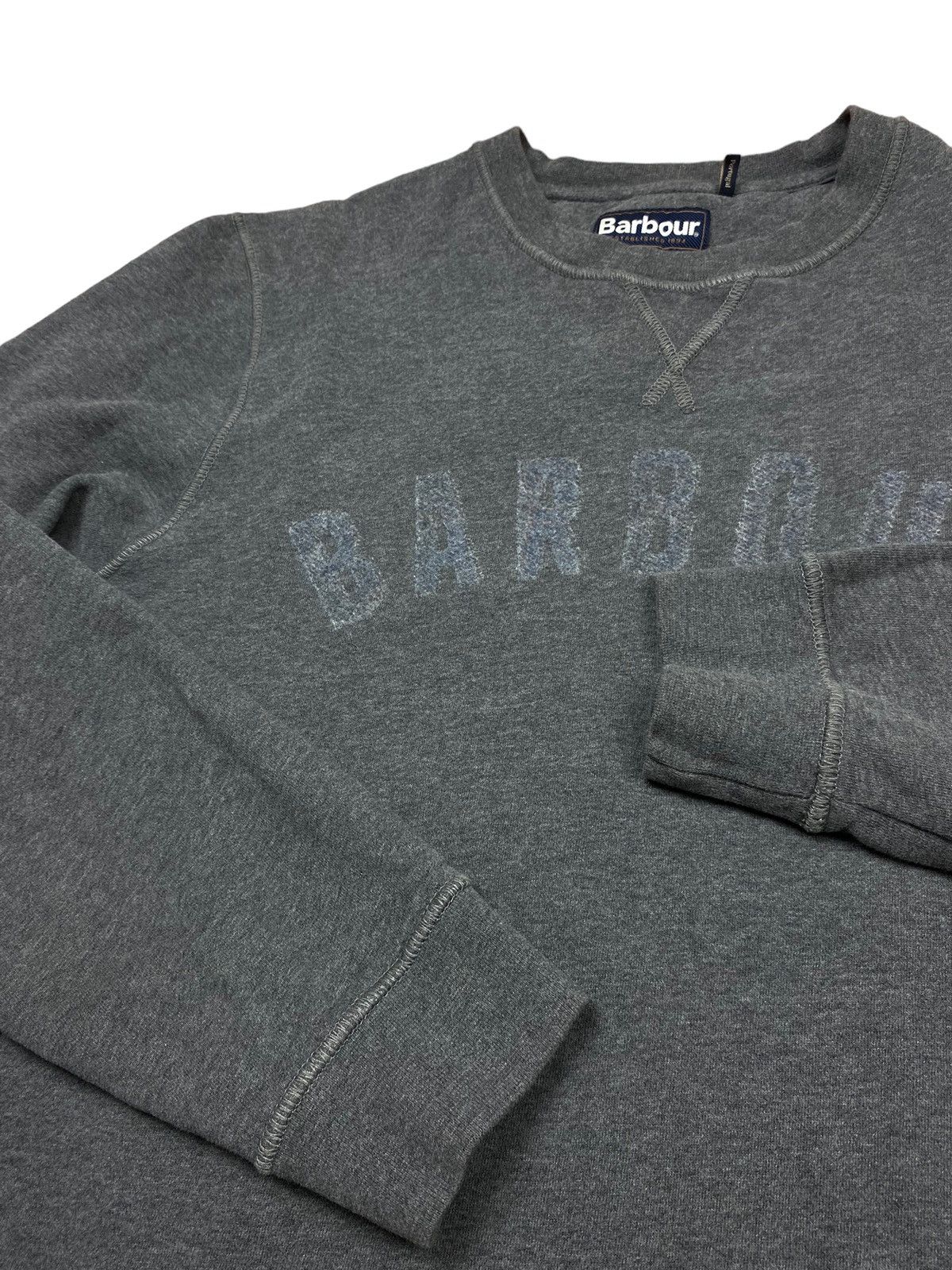 Barbour Barbour Grey Spellout Crewneck Sweatshirt Size US XL / EU 56 / 4 - 4 Thumbnail
