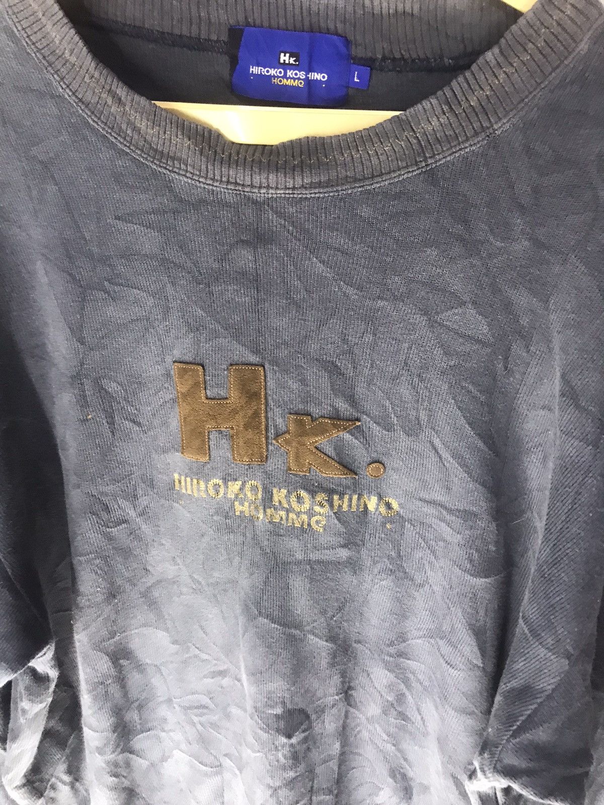 Hiroko Koshino Homme × Japanese Brand Hiroko koshino homme spellout crewneck sweatshirt Size US L / EU 52-54 / 3 - 4 Thumbnail