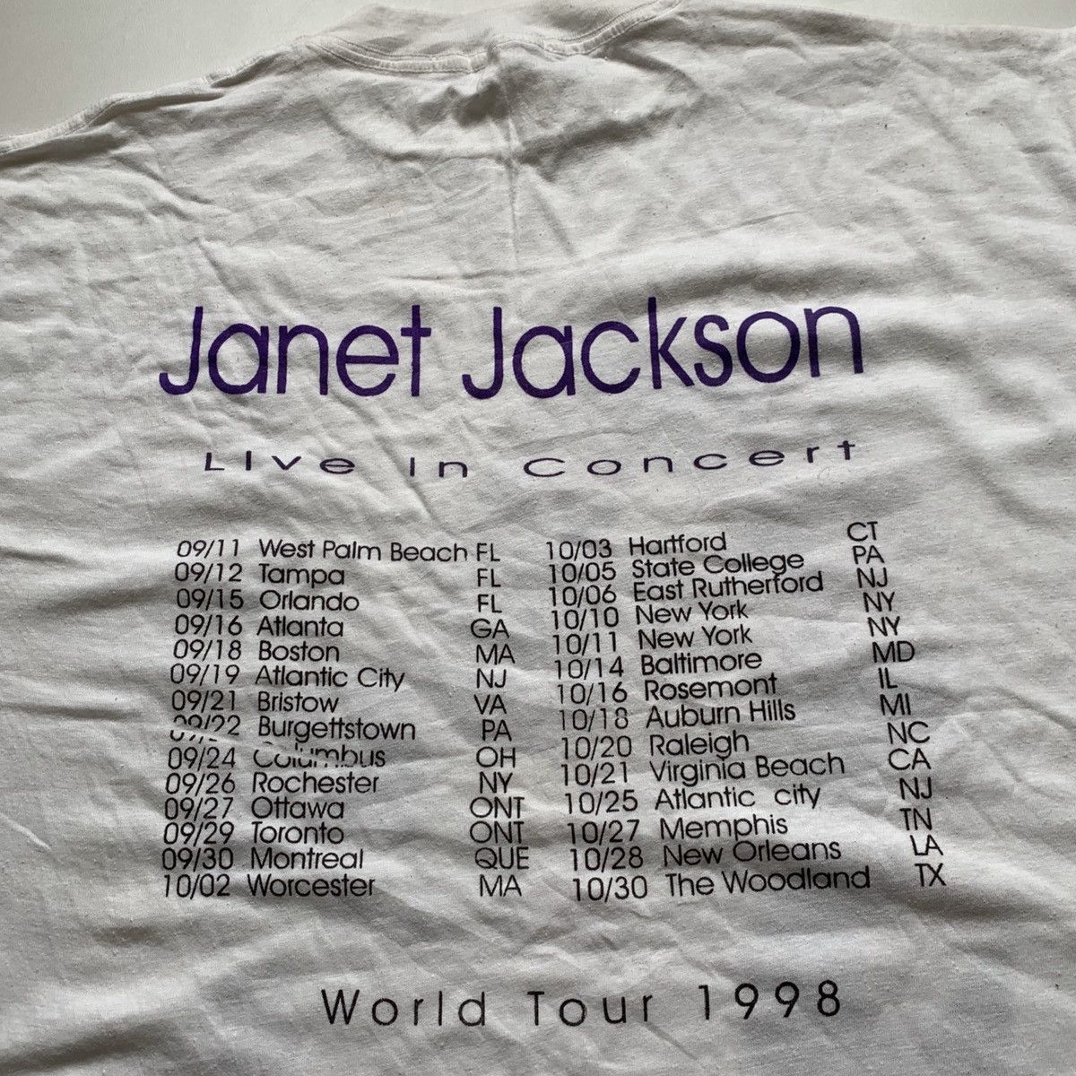 Band Tees × Rap Tees × Vintage Vintage 90s 1998 Janet Jackson Bootleg Tour Graphic T Shirt Size US XL / EU 56 / 4 - 4 Thumbnail