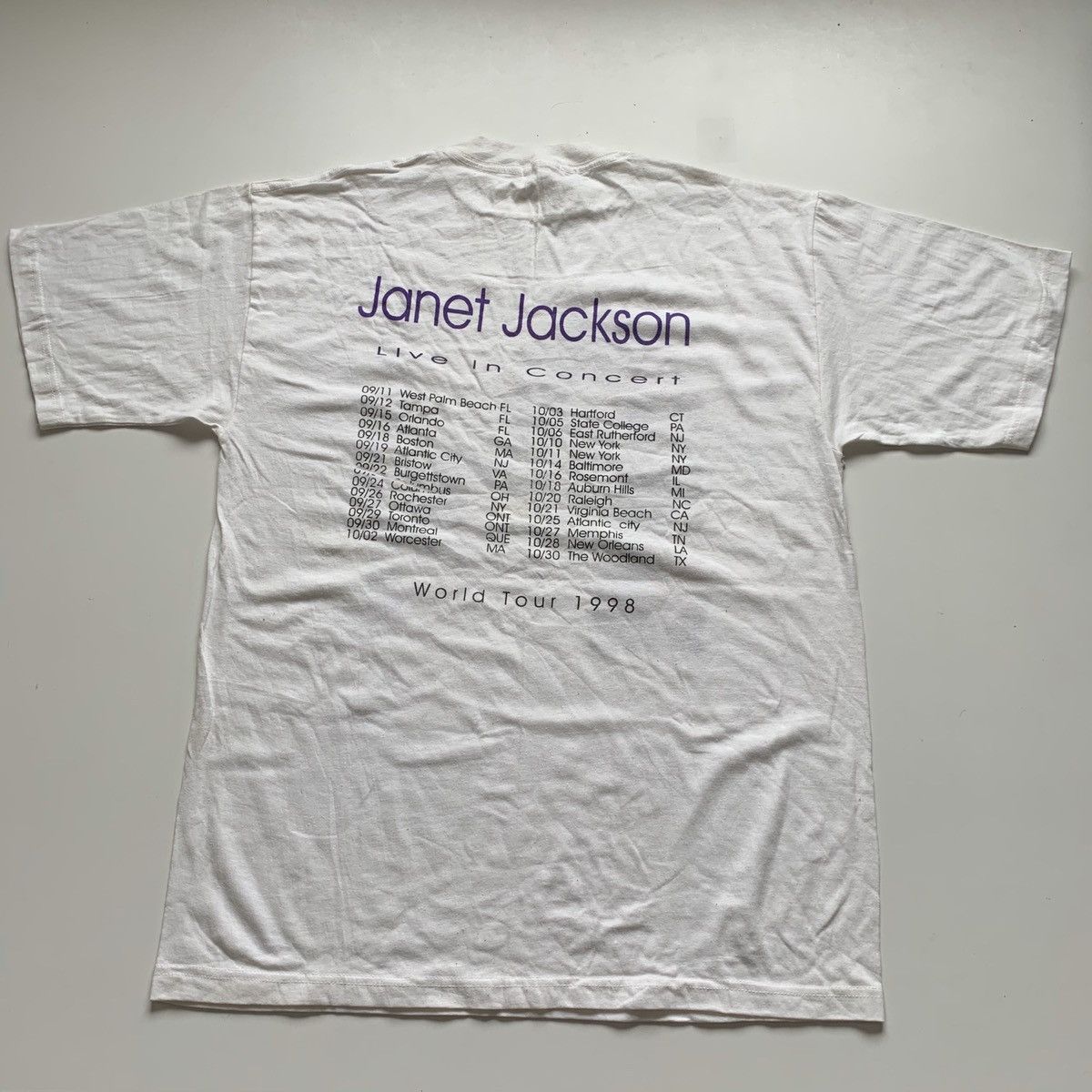 Band Tees × Rap Tees × Vintage Vintage 90s 1998 Janet Jackson Bootleg Tour Graphic T Shirt Size US XL / EU 56 / 4 - 3 Thumbnail