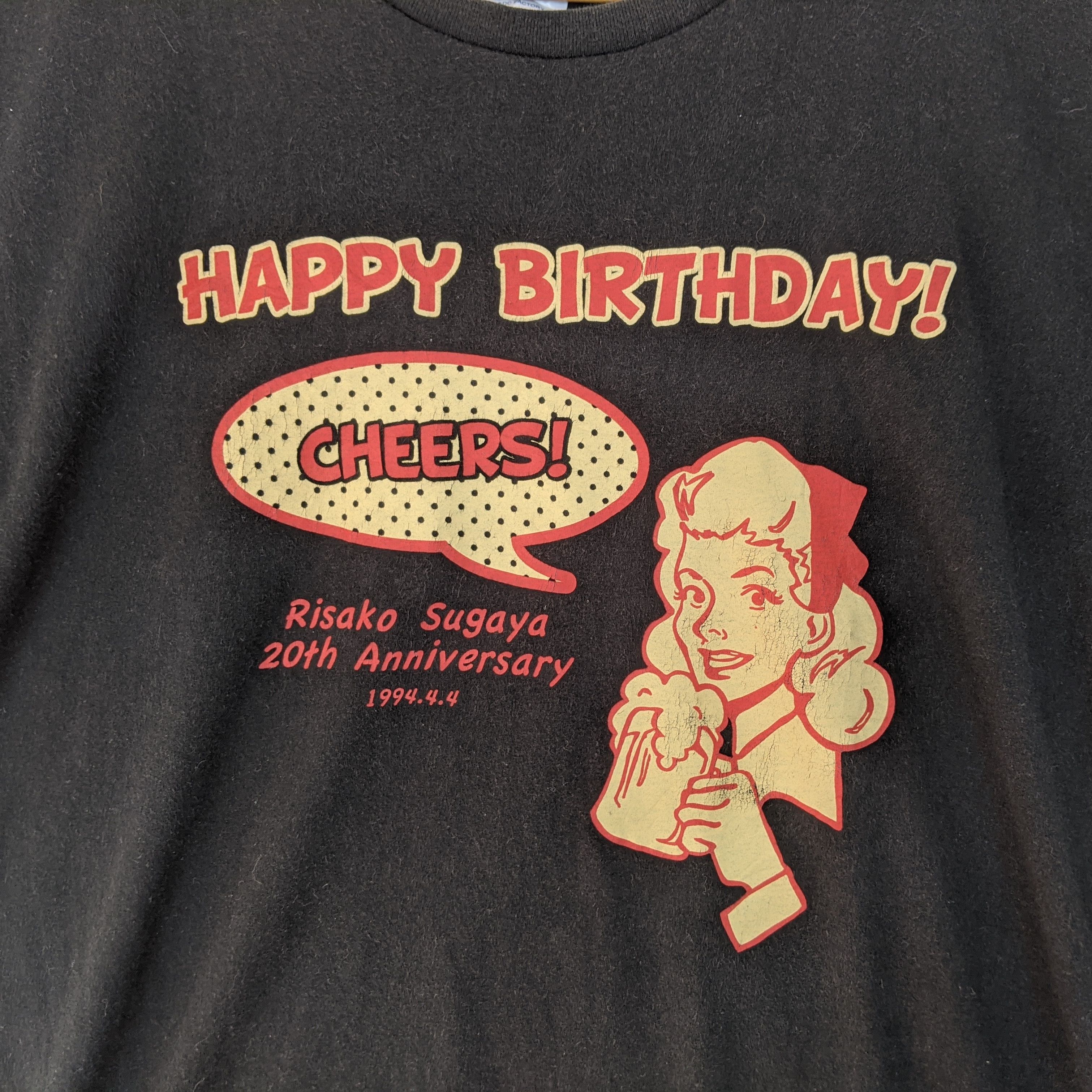 Japanese Brand RISAKO SUGAYA Japan Singer Happy Birthday T-Shirt Size US L / EU 52-54 / 3 - 5 Thumbnail