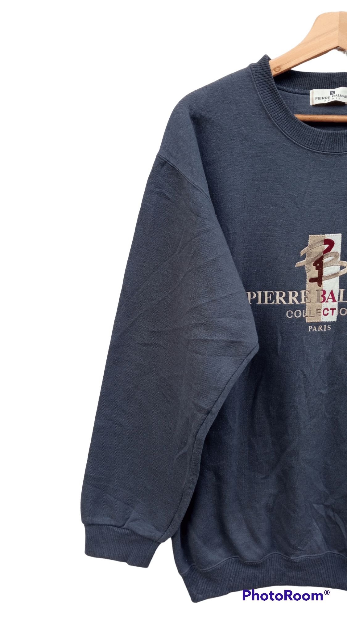 Pierre Balmain × Vintage 🔥🔥Vintage Pierre Balmain Paris Spellout Logo Sweatshirt Size US L / EU 52-54 / 3 - 4 Thumbnail