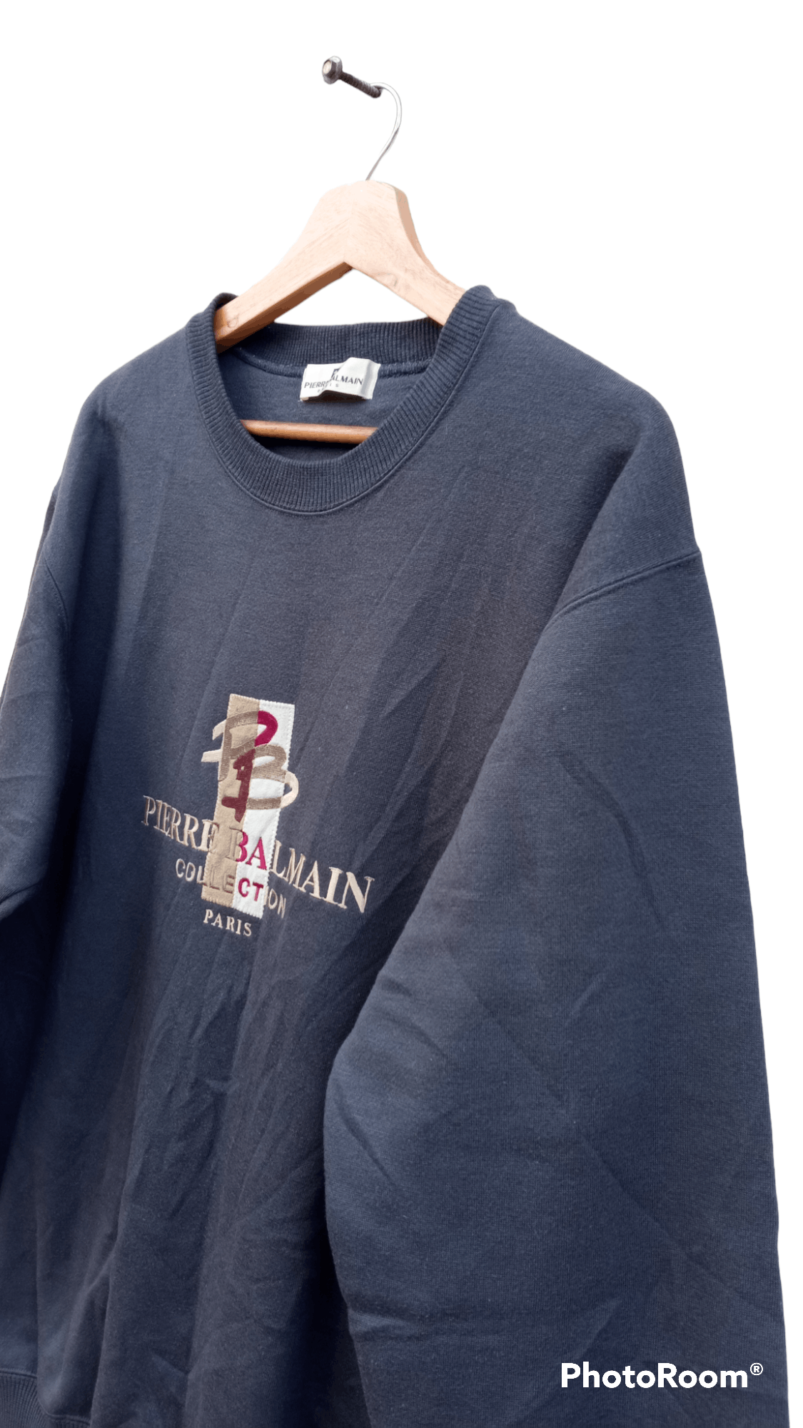 Pierre Balmain × Vintage 🔥🔥Vintage Pierre Balmain Paris Spellout Logo Sweatshirt Size US L / EU 52-54 / 3 - 11 Thumbnail