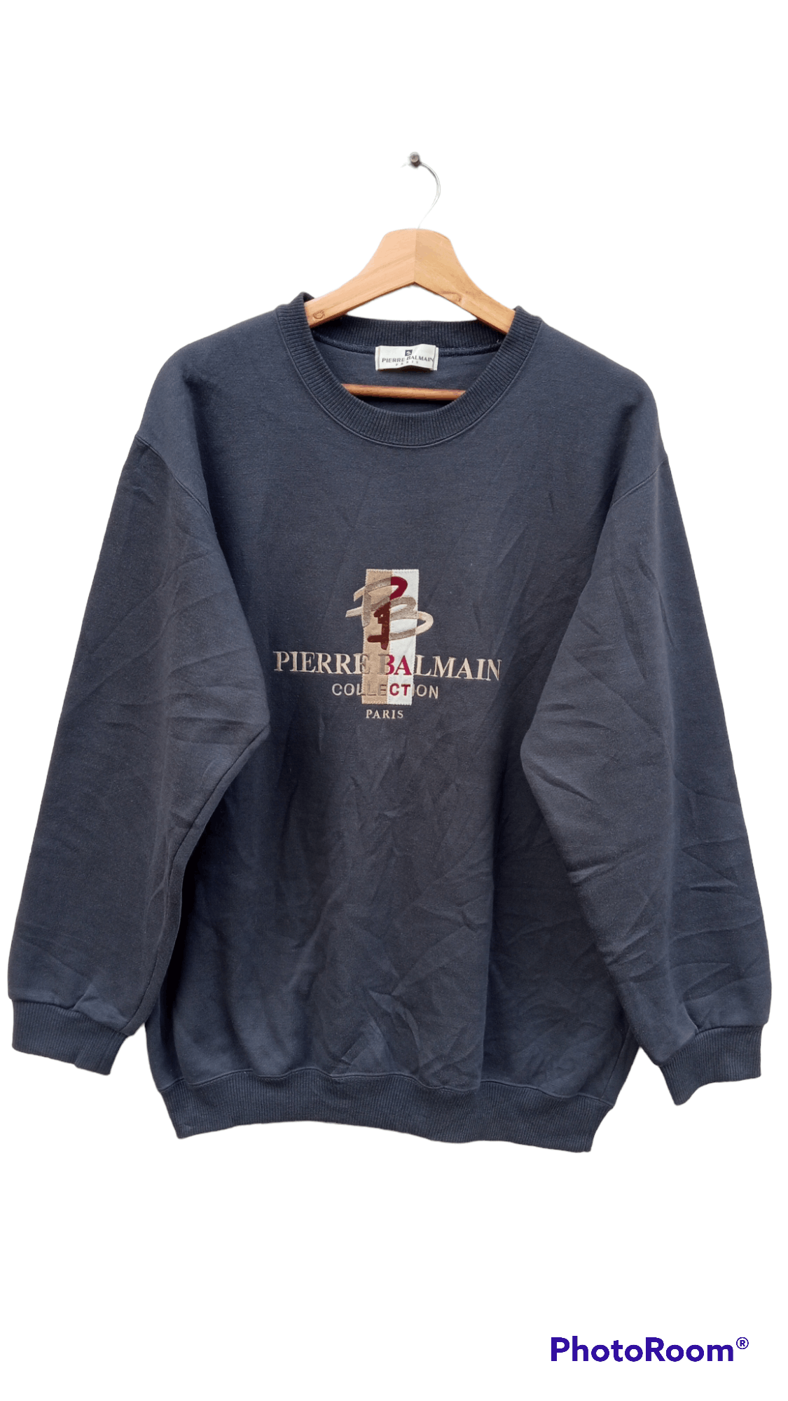Pierre Balmain × Vintage 🔥🔥Vintage Pierre Balmain Paris Spellout Logo Sweatshirt Size US L / EU 52-54 / 3 - 1 Thumbnail