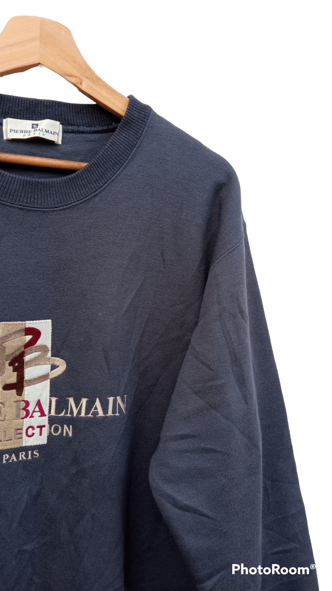 Pierre Balmain × Vintage 🔥🔥Vintage Pierre Balmain Paris Spellout Logo Sweatshirt Size US L / EU 52-54 / 3 - 14 Thumbnail