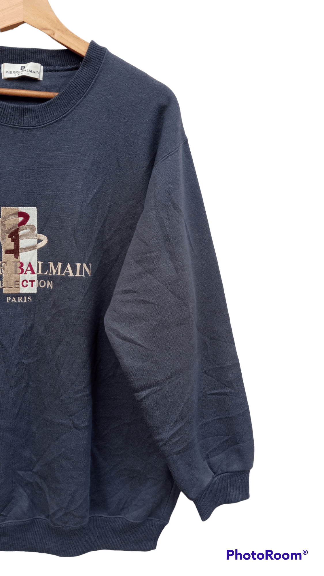 Pierre Balmain × Vintage 🔥🔥Vintage Pierre Balmain Paris Spellout Logo Sweatshirt Size US L / EU 52-54 / 3 - 5 Thumbnail