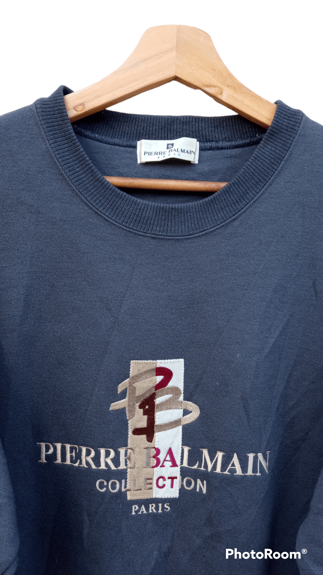 Pierre Balmain × Vintage 🔥🔥Vintage Pierre Balmain Paris Spellout Logo Sweatshirt Size US L / EU 52-54 / 3 - 19 Thumbnail