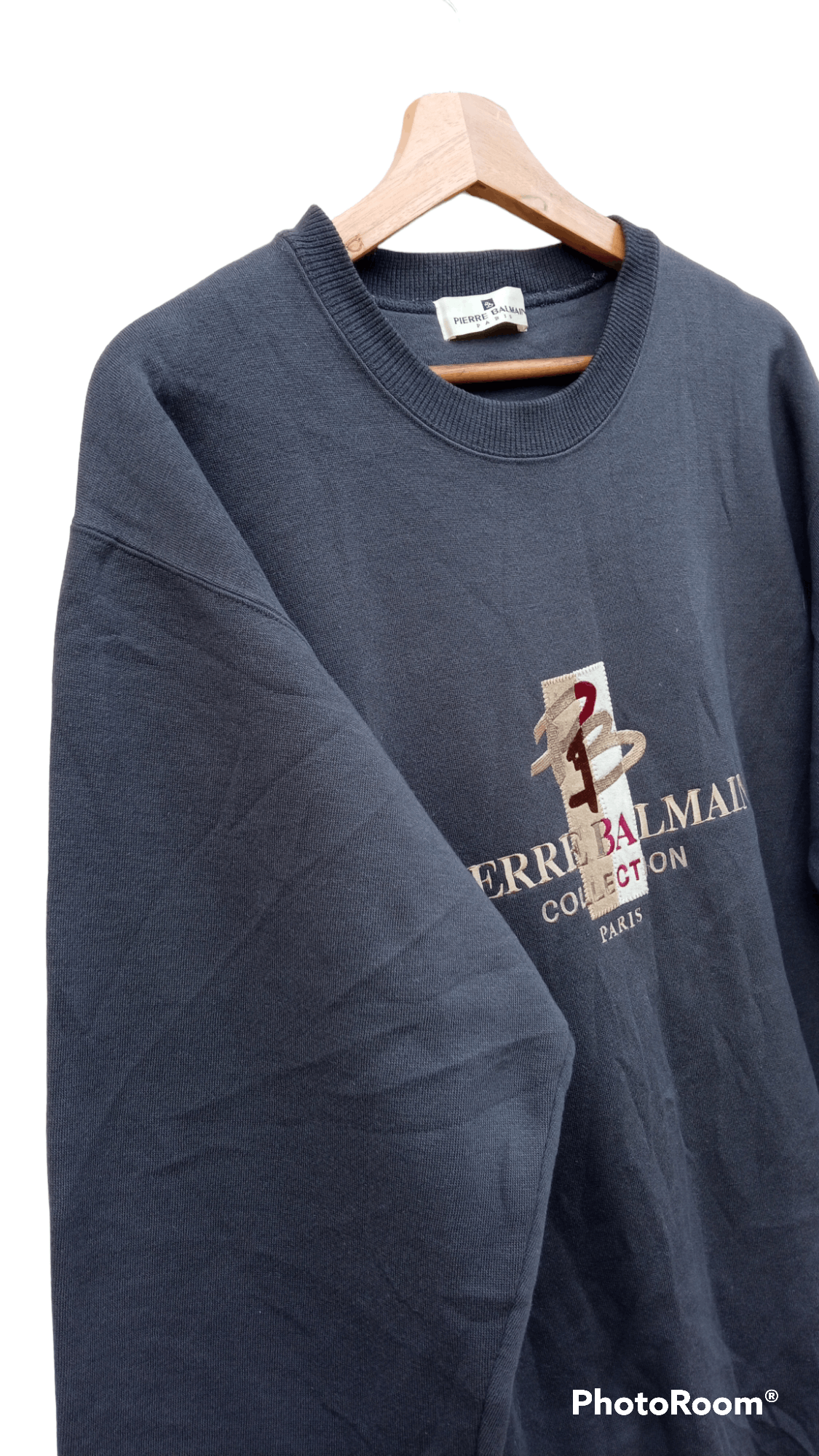 Pierre Balmain × Vintage 🔥🔥Vintage Pierre Balmain Paris Spellout Logo Sweatshirt Size US L / EU 52-54 / 3 - 6 Thumbnail