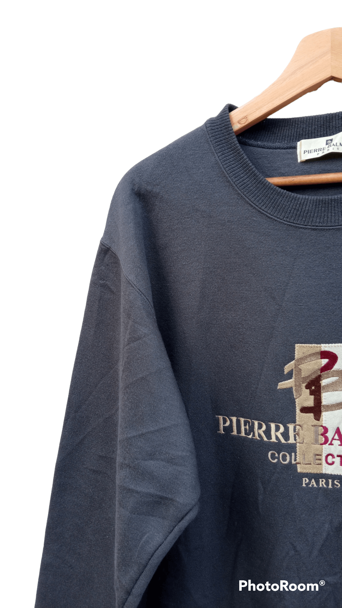 Pierre Balmain × Vintage 🔥🔥Vintage Pierre Balmain Paris Spellout Logo Sweatshirt Size US L / EU 52-54 / 3 - 9 Thumbnail