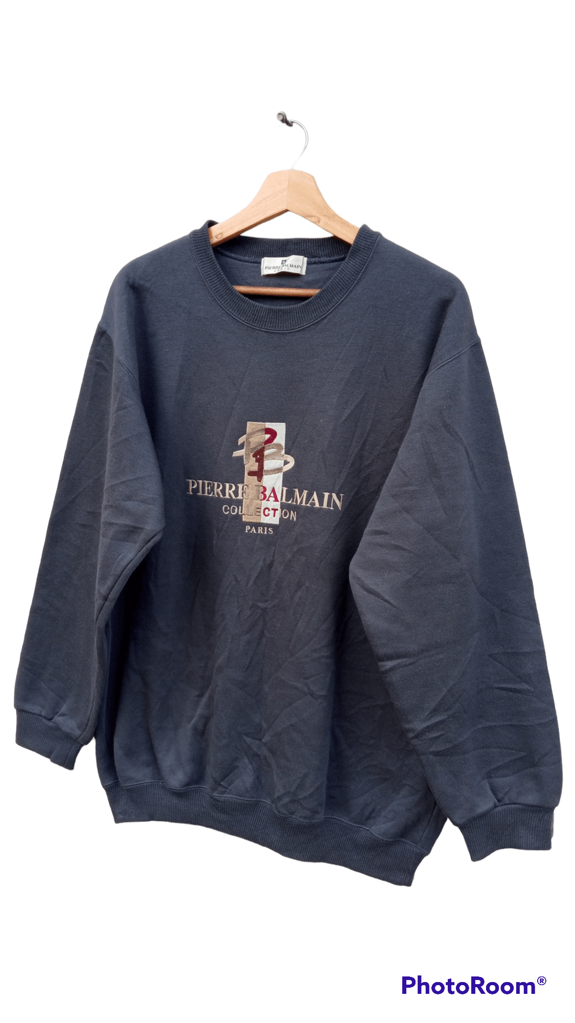 Pierre Balmain × Vintage 🔥🔥Vintage Pierre Balmain Paris Spellout Logo Sweatshirt Size US L / EU 52-54 / 3 - 3 Thumbnail