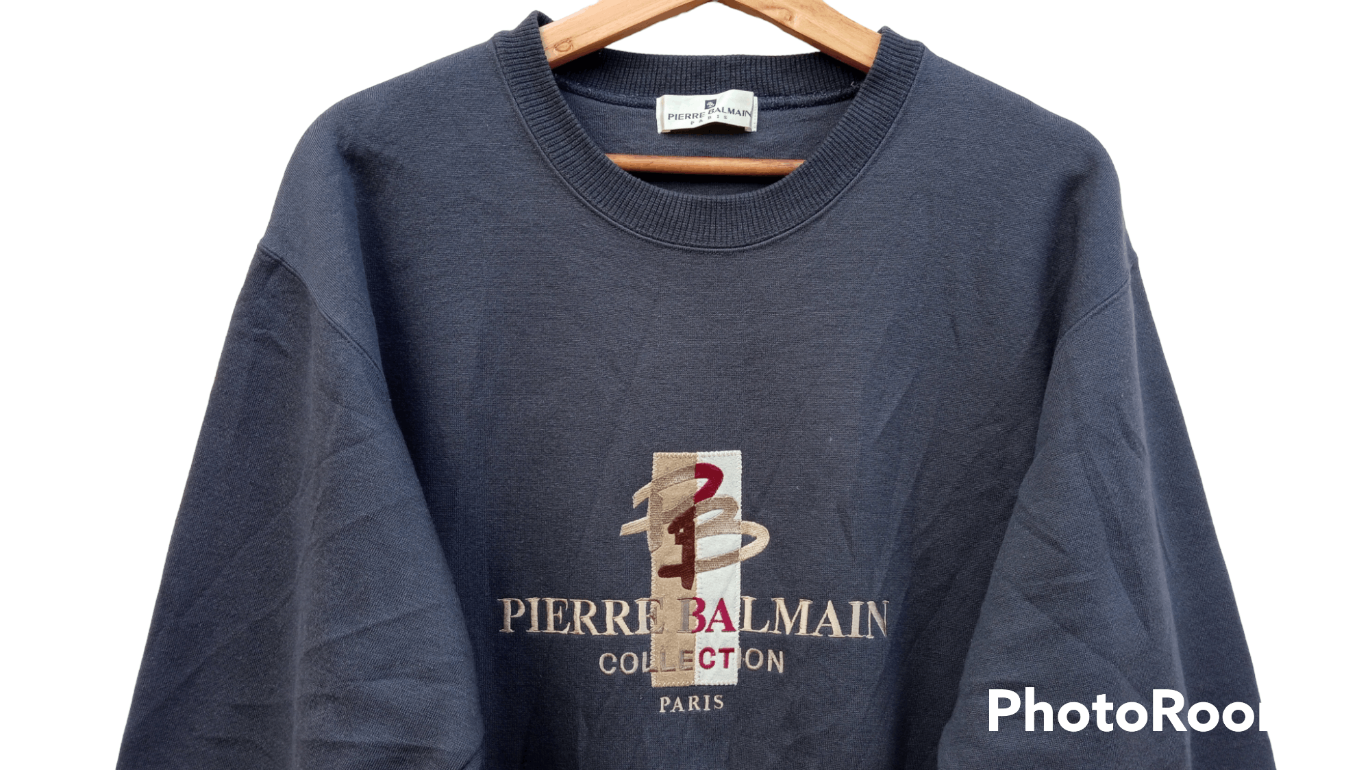 Pierre Balmain × Vintage 🔥🔥Vintage Pierre Balmain Paris Spellout Logo Sweatshirt Size US L / EU 52-54 / 3 - 16 Thumbnail
