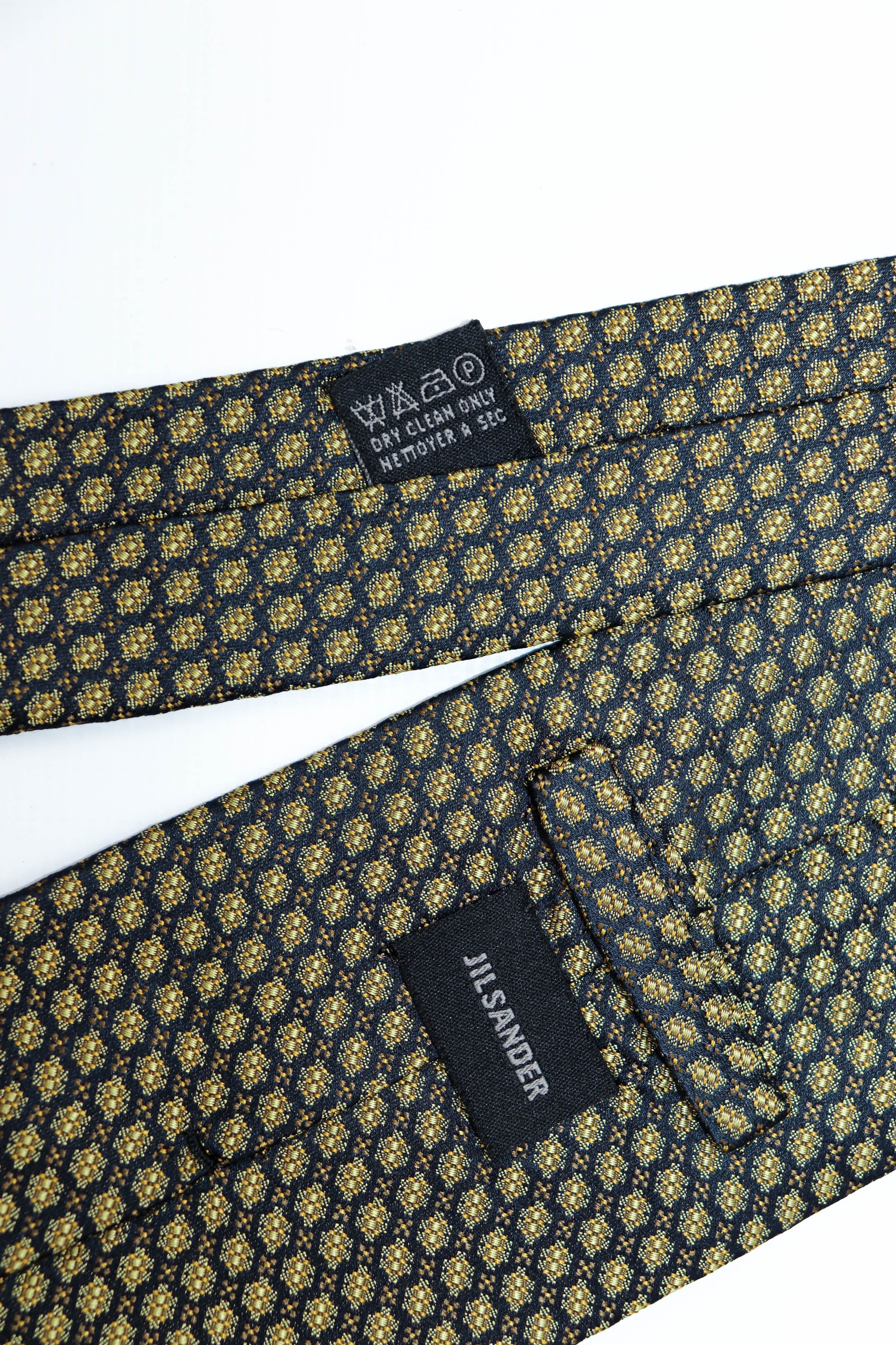 Jil Sander Jil Sander Vintage Black Yellow Embro Pattern Silk Tie Size ONE SIZE - 7 Thumbnail