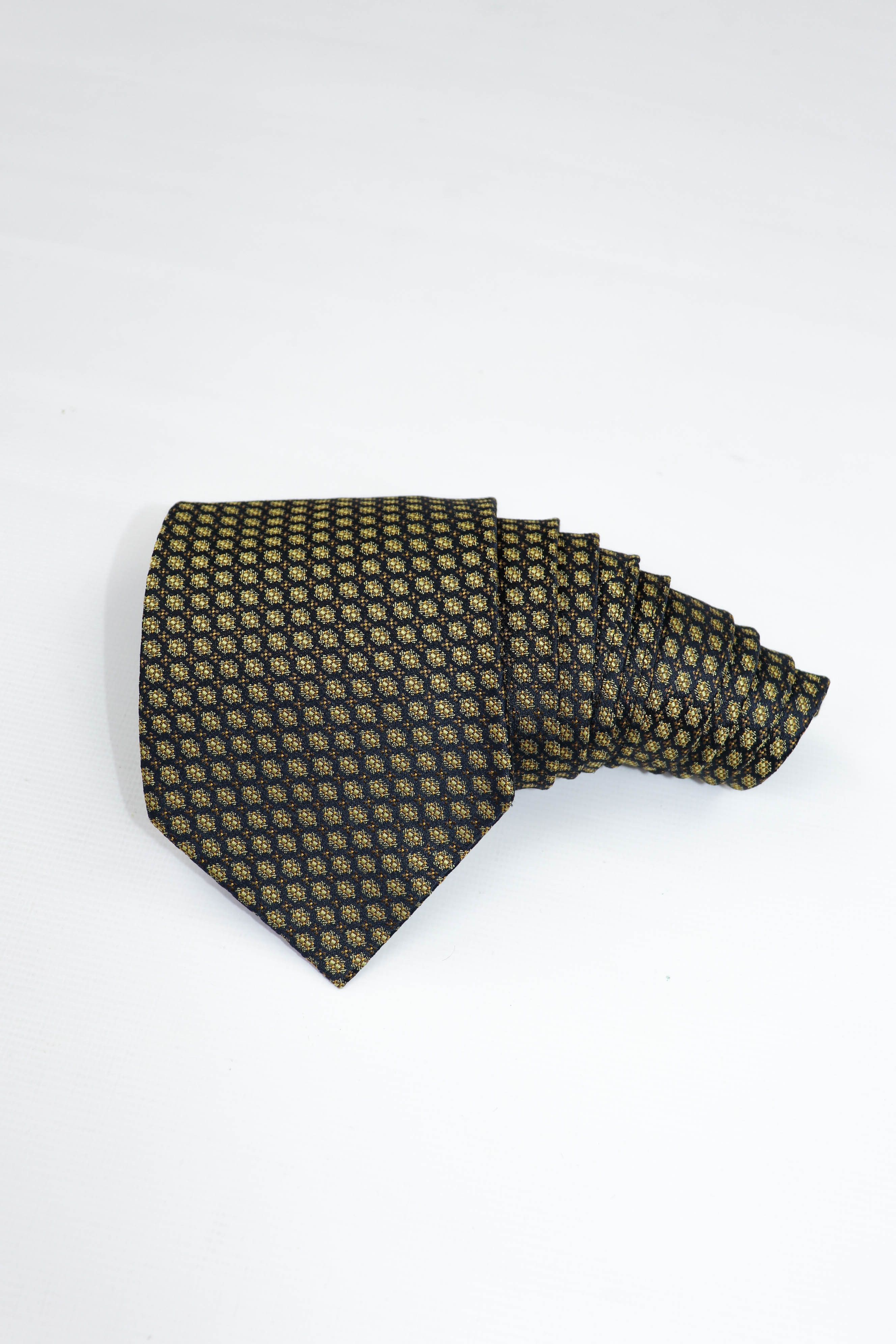 Jil Sander Jil Sander Vintage Black Yellow Embro Pattern Silk Tie Size ONE SIZE - 3 Thumbnail