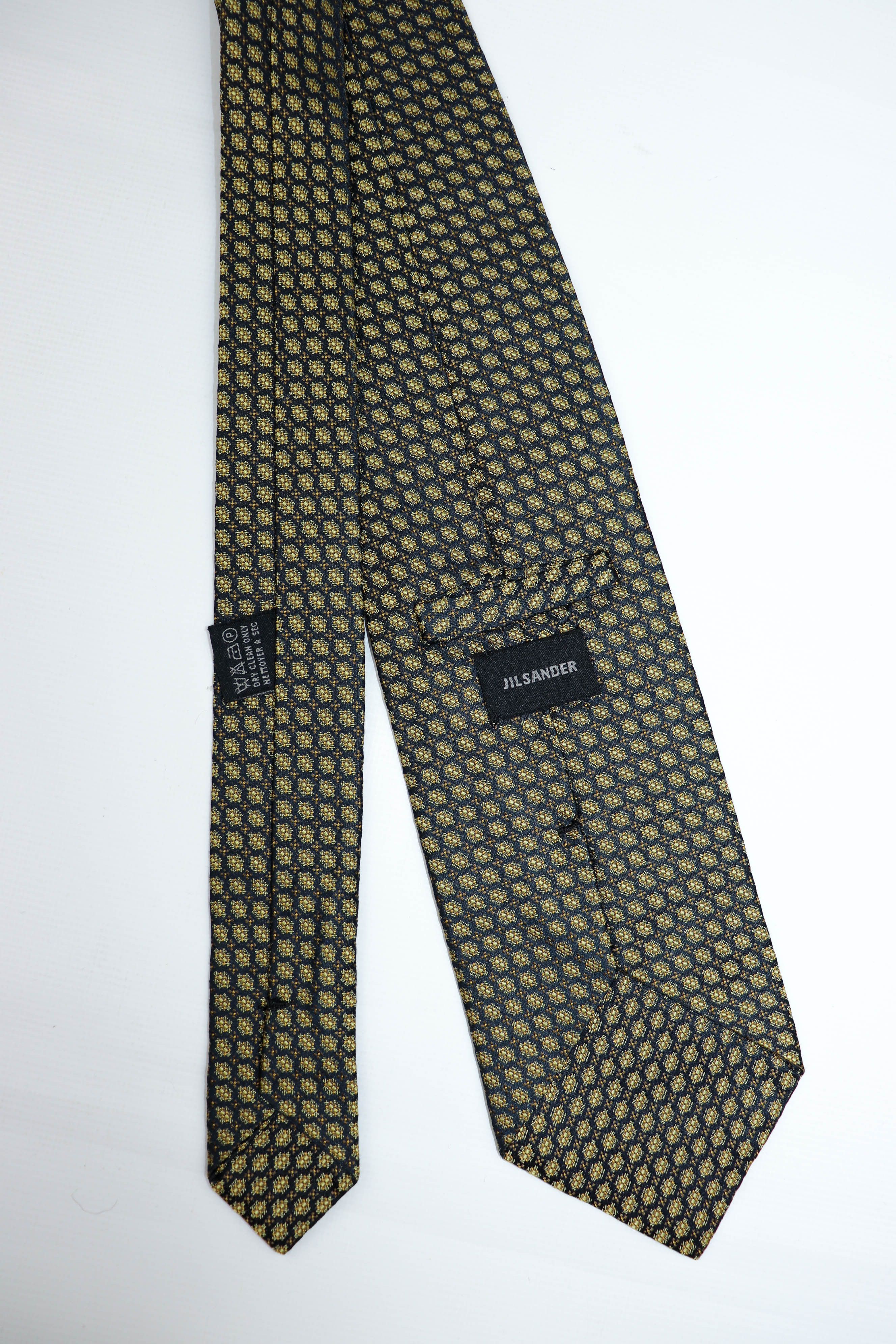 Jil Sander Jil Sander Vintage Black Yellow Embro Pattern Silk Tie Size ONE SIZE - 6 Thumbnail