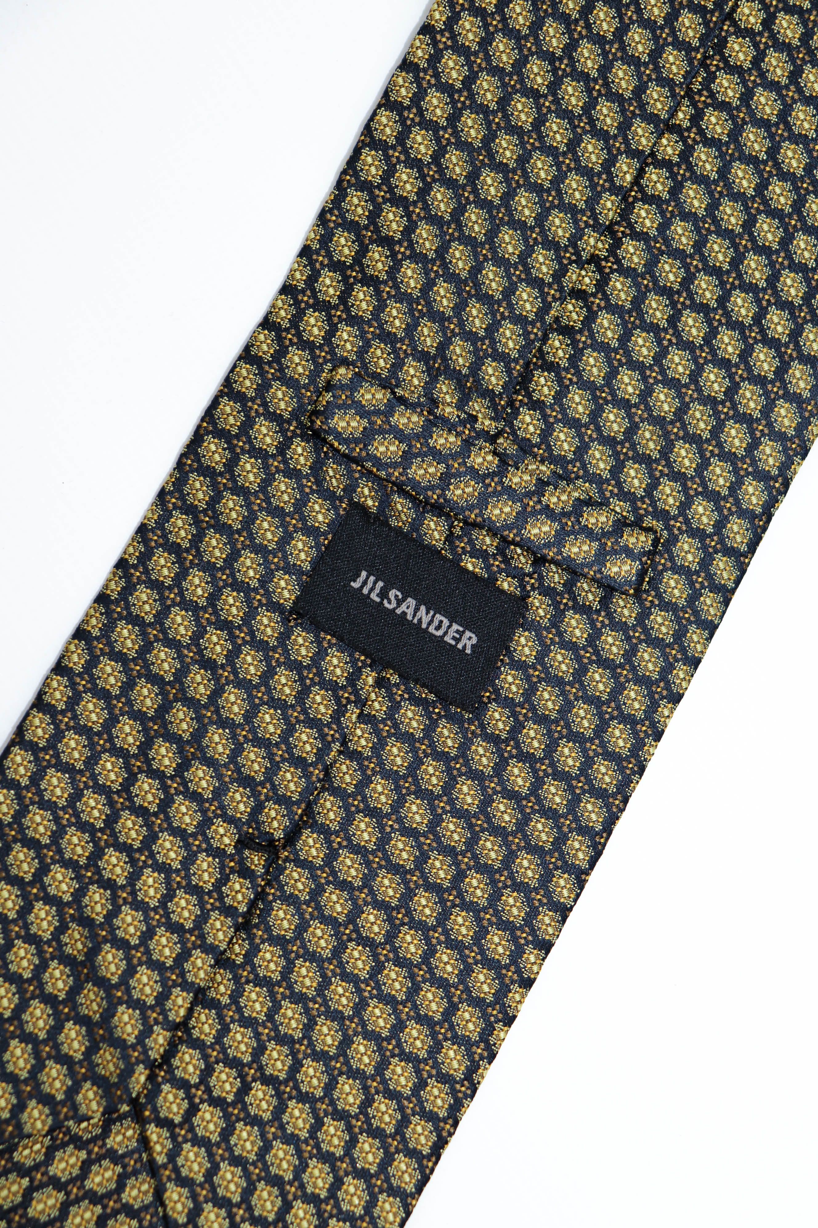 Jil Sander Jil Sander Vintage Black Yellow Embro Pattern Silk Tie Size ONE SIZE - 5 Thumbnail
