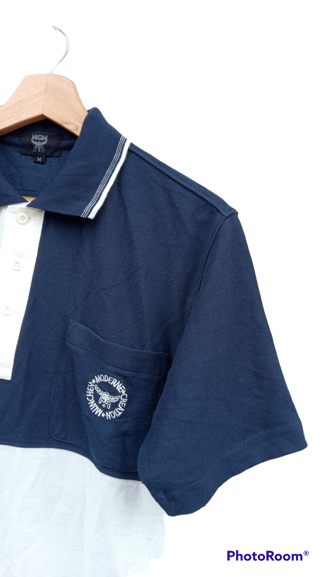 MCM × Vintage 🔥🔥Vtg MCM Embroidery Spellout Logo Colour Block Polo Tee Size US M / EU 48-50 / 2 - 12 Thumbnail