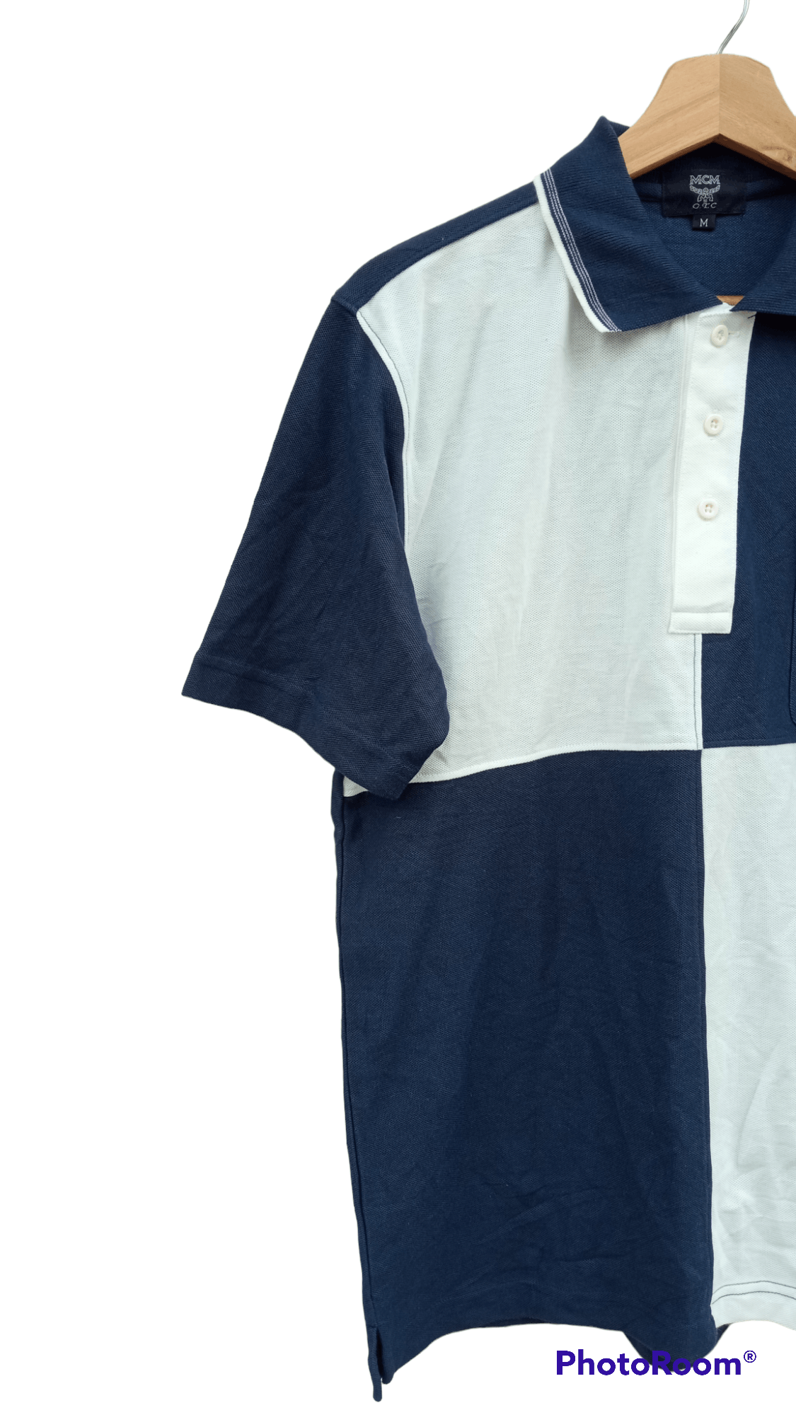 MCM × Vintage 🔥🔥Vtg MCM Embroidery Spellout Logo Colour Block Polo Tee Size US M / EU 48-50 / 2 - 4 Thumbnail
