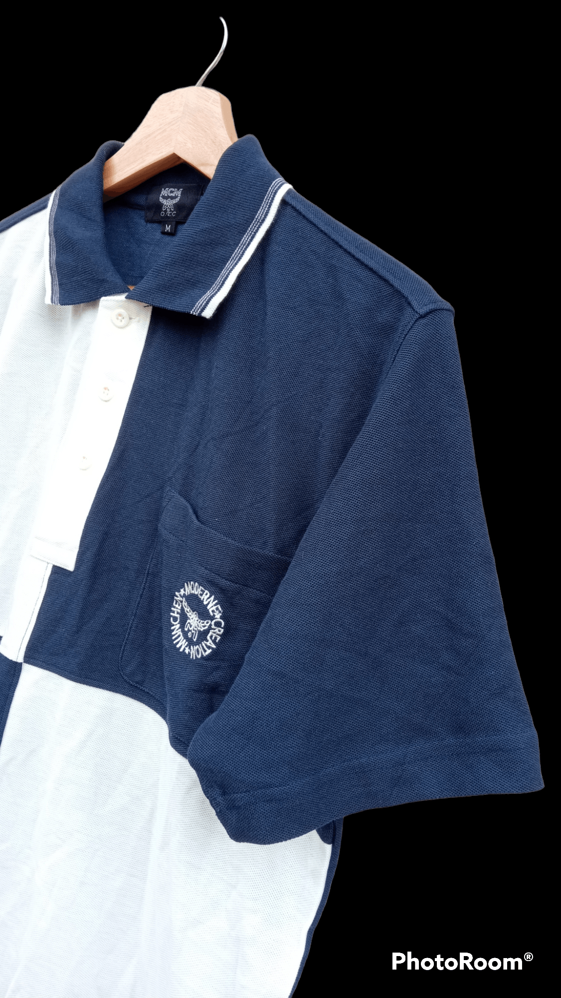 MCM × Vintage 🔥🔥Vtg MCM Embroidery Spellout Logo Colour Block Polo Tee Size US M / EU 48-50 / 2 - 10 Thumbnail