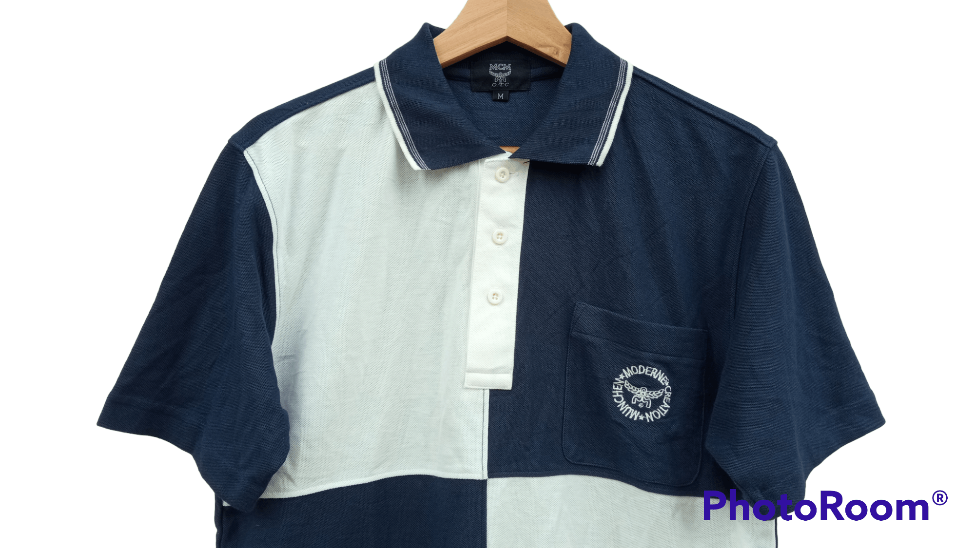 MCM × Vintage 🔥🔥Vtg MCM Embroidery Spellout Logo Colour Block Polo Tee Size US M / EU 48-50 / 2 - 14 Thumbnail