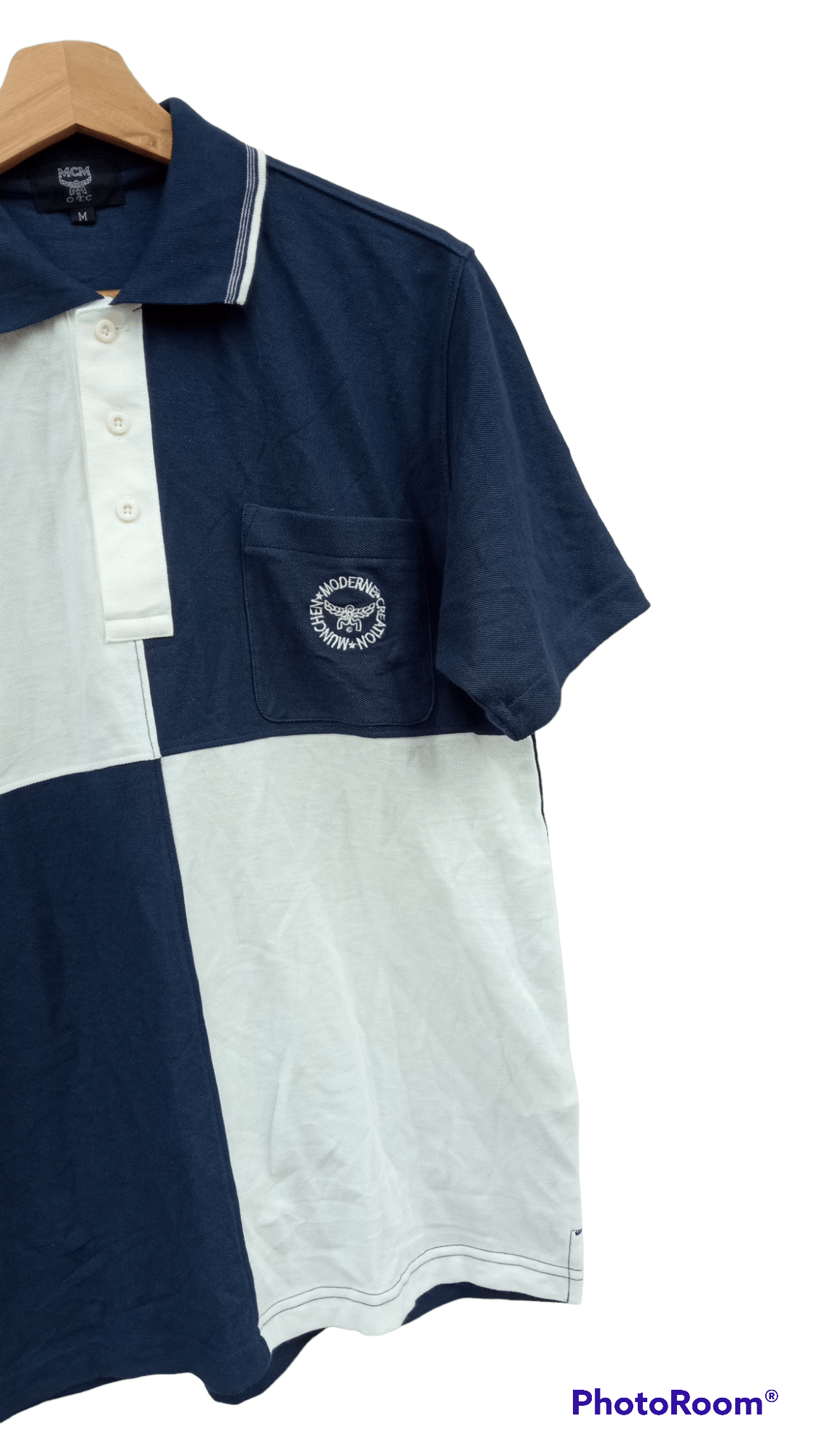 MCM × Vintage 🔥🔥Vtg MCM Embroidery Spellout Logo Colour Block Polo Tee Size US M / EU 48-50 / 2 - 13 Thumbnail