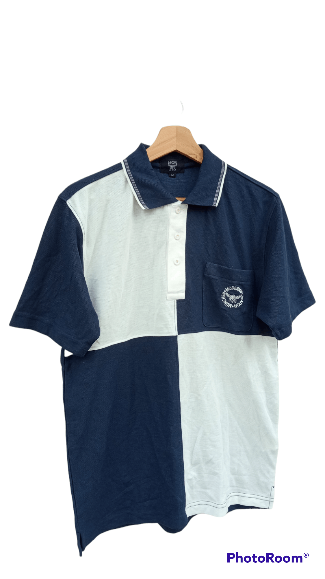MCM × Vintage 🔥🔥Vtg MCM Embroidery Spellout Logo Colour Block Polo Tee Size US M / EU 48-50 / 2 - 2 Thumbnail