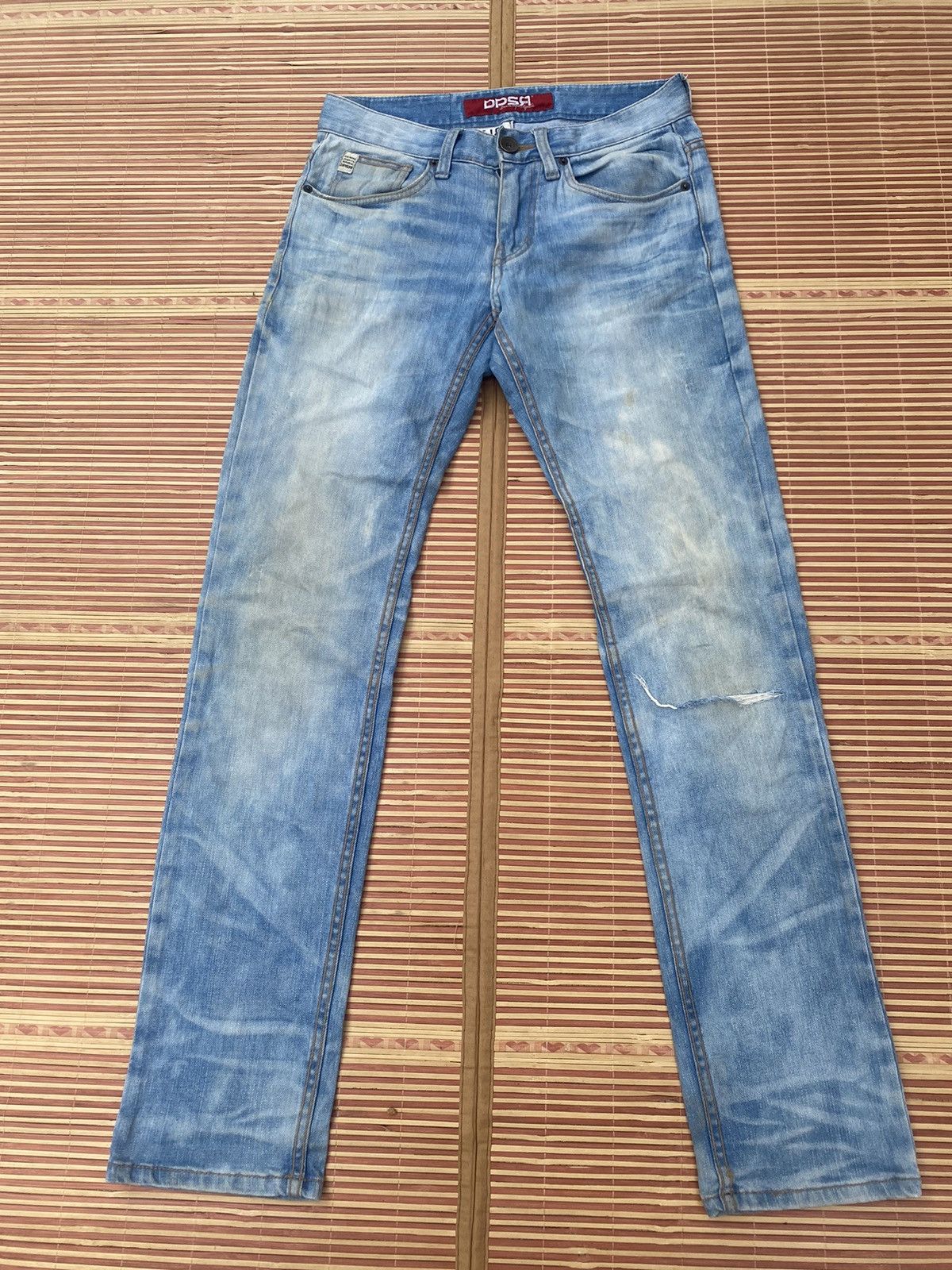 image of Distressed Denim Dpsr Slim Fit Distressed Pant in Blue, Men's (Size 29)