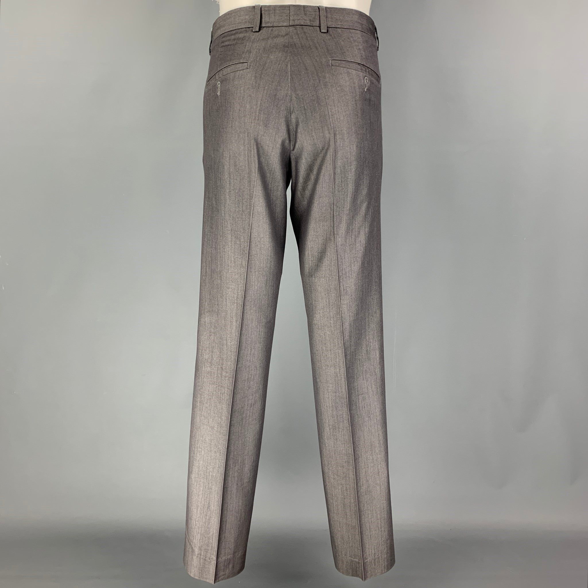 Philipp Plein Light Gray Cotton Blend Single Button Suit Size 38R - 6 Thumbnail