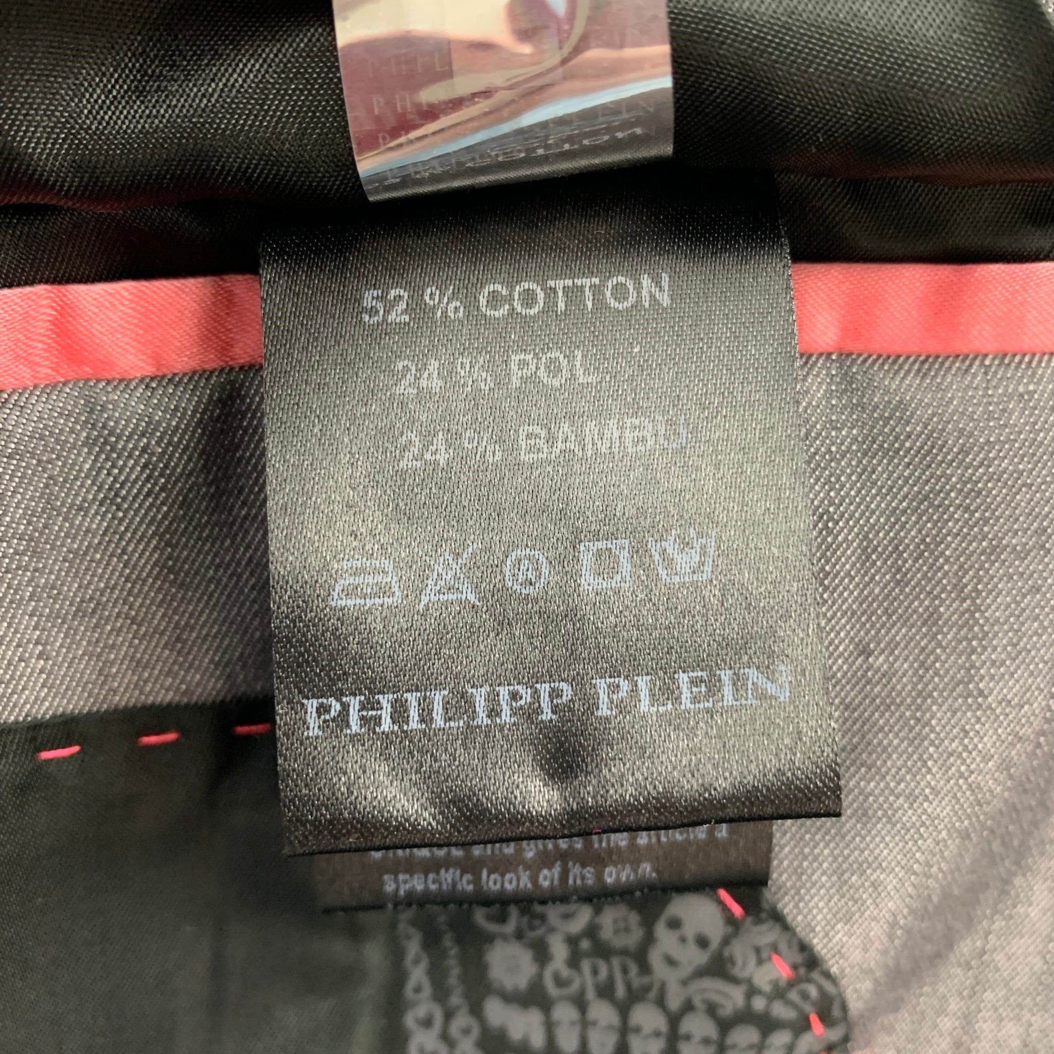 Philipp Plein Light Gray Cotton Blend Single Button Suit Size 38R - 7 Thumbnail