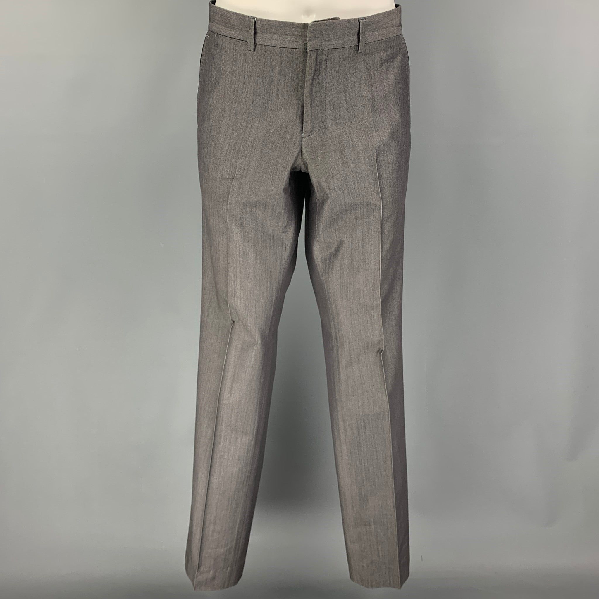 Philipp Plein Light Gray Cotton Blend Single Button Suit Size 38R - 5 Thumbnail