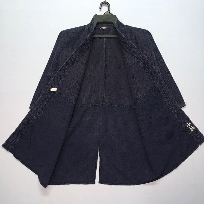 Japanese Brand × Vintage Vintage Natural Indigo Cotton Noragi Kimono Sanjuro Jacket Size US M / EU 48-50 / 2 - 7 Thumbnail
