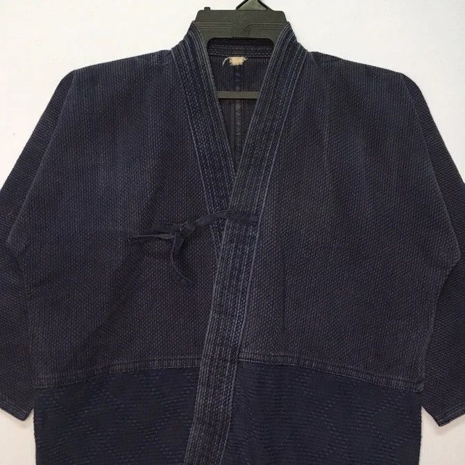 Japanese Brand × Vintage Vintage Natural Indigo Cotton Noragi Kimono Sanjuro Jacket Size US M / EU 48-50 / 2 - 4 Thumbnail
