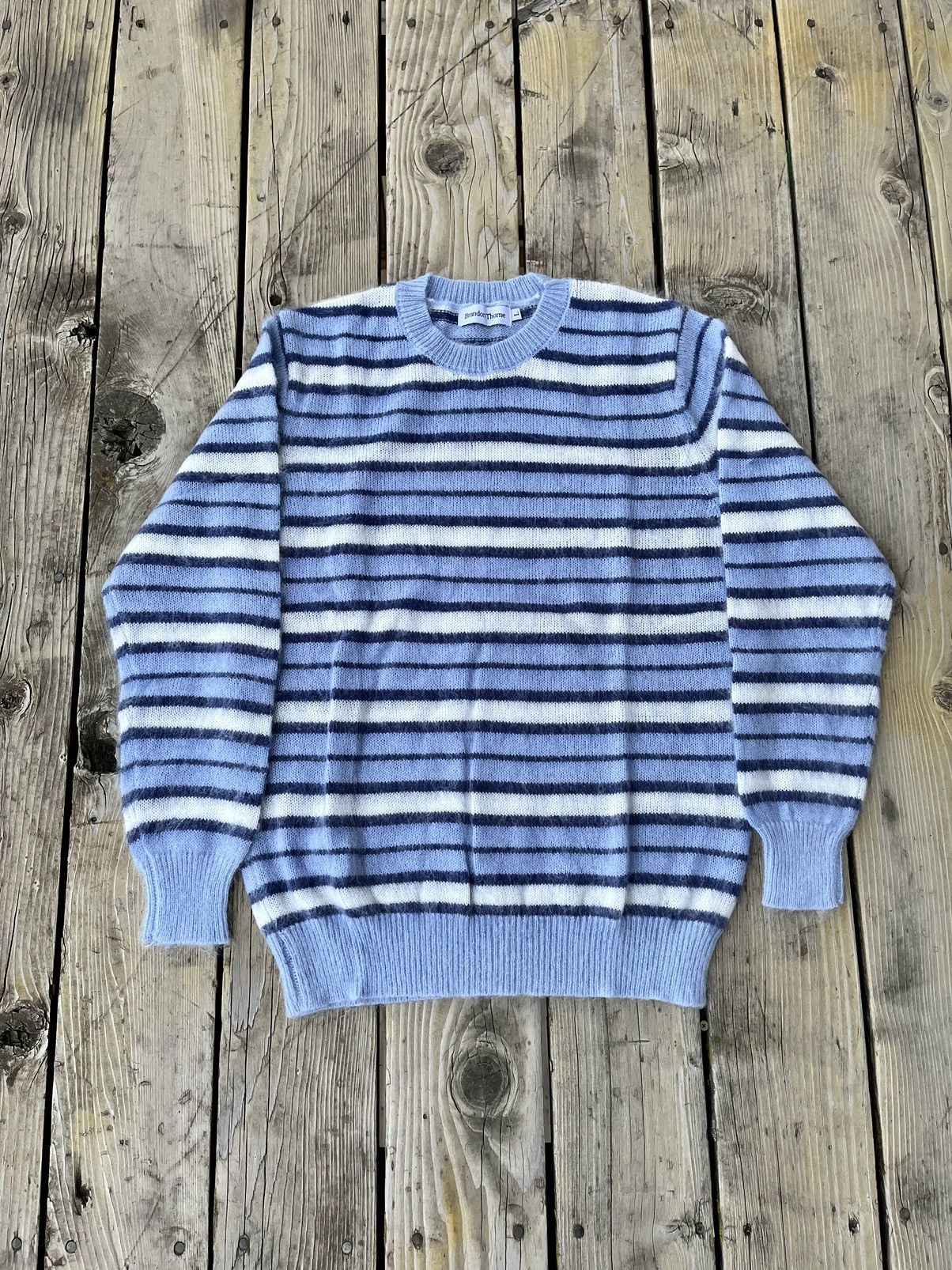 Striped Mohair Knit Sweater