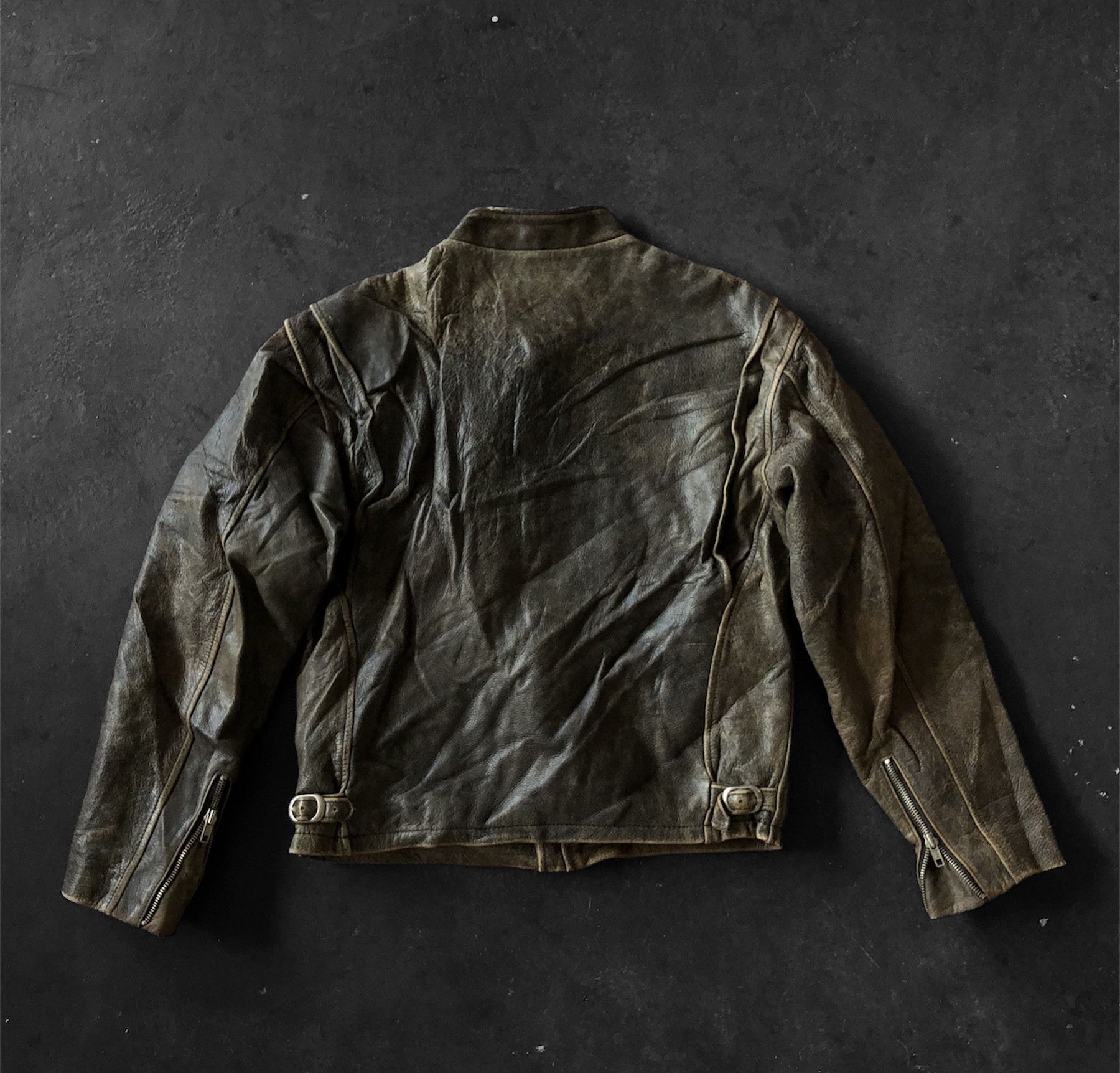 Mister Freedom VINTAGE MISTER FREEDOM WELL SEASONED LEATHER BIKER JACKET Size US S / EU 44-46 / 1 - 2 Thumbnail