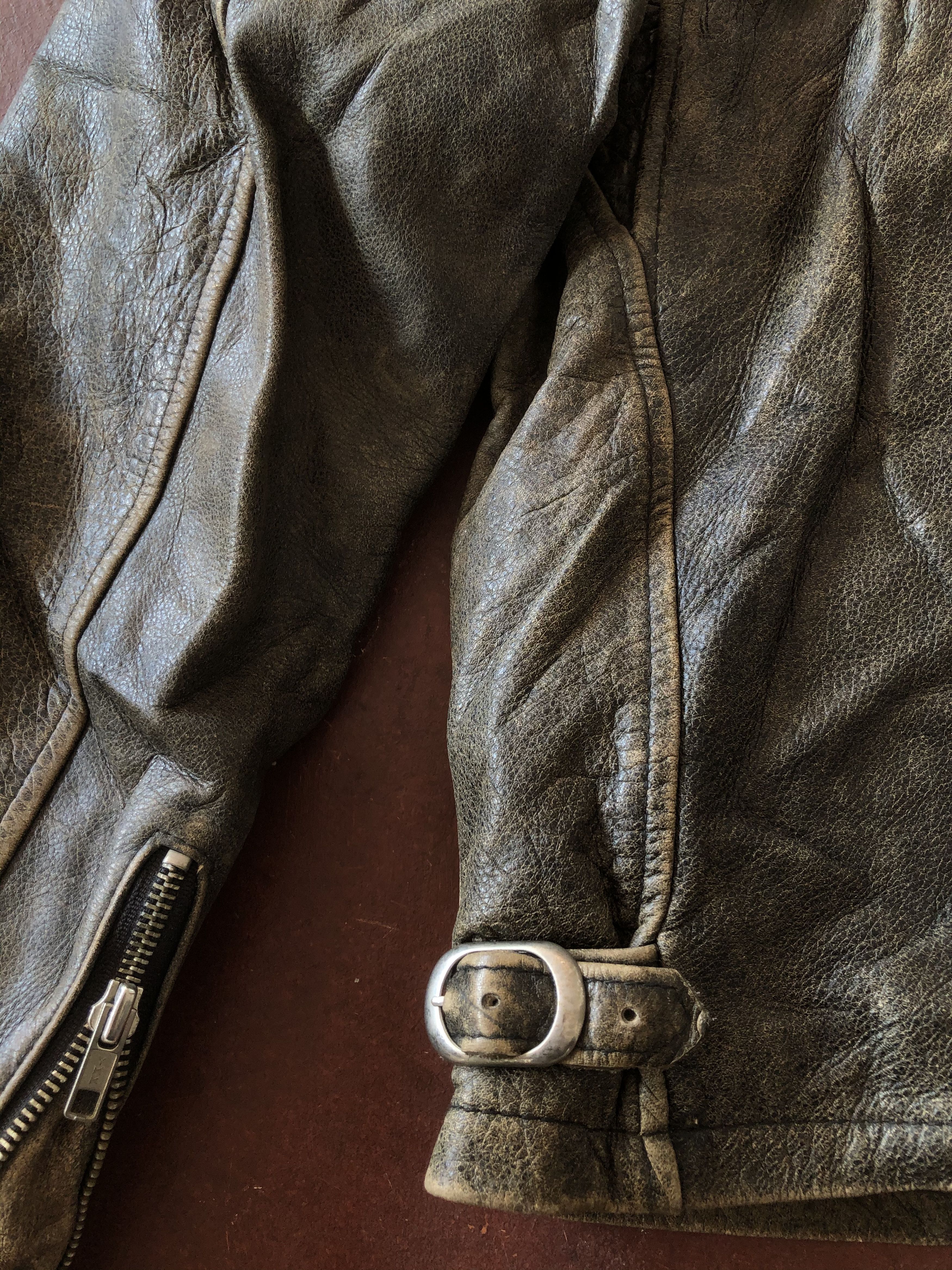 Mister Freedom VINTAGE MISTER FREEDOM WELL SEASONED LEATHER BIKER JACKET Size US S / EU 44-46 / 1 - 4 Thumbnail