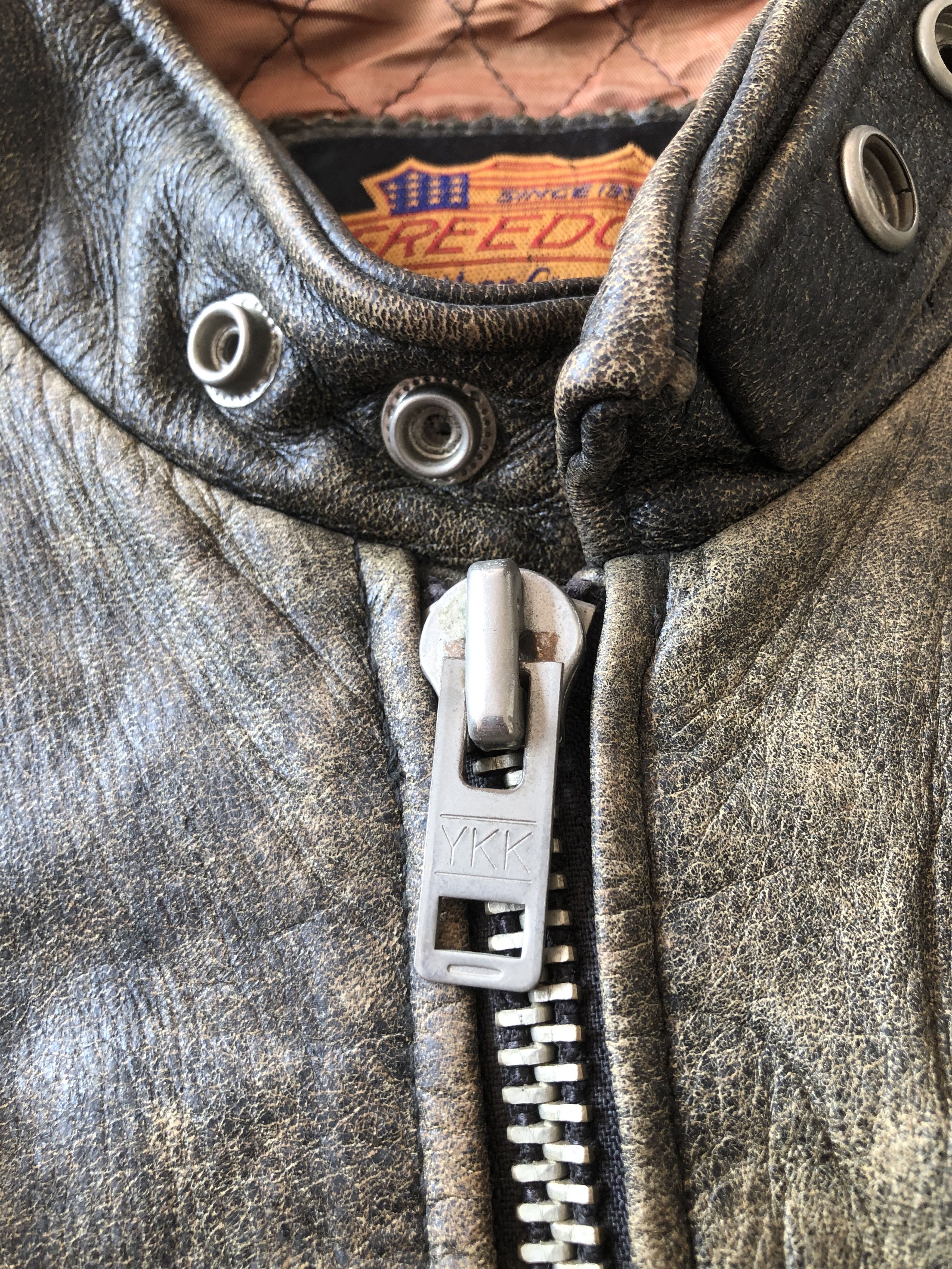 Mister Freedom VINTAGE MISTER FREEDOM WELL SEASONED LEATHER BIKER JACKET Size US S / EU 44-46 / 1 - 8 Thumbnail