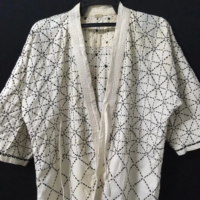 Japanese Brand 💥RARE! Sashiko Stitching Kimono Hanten Sanjuro Jacket Size US M / EU 48-50 / 2 - 4 Thumbnail