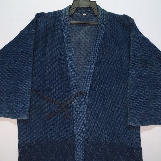 Indigo × Vintage RARE!! Indigo Japanese Kimono Robe Fashion Cardigan Jacket Size US M / EU 48-50 / 2 - 4 Thumbnail