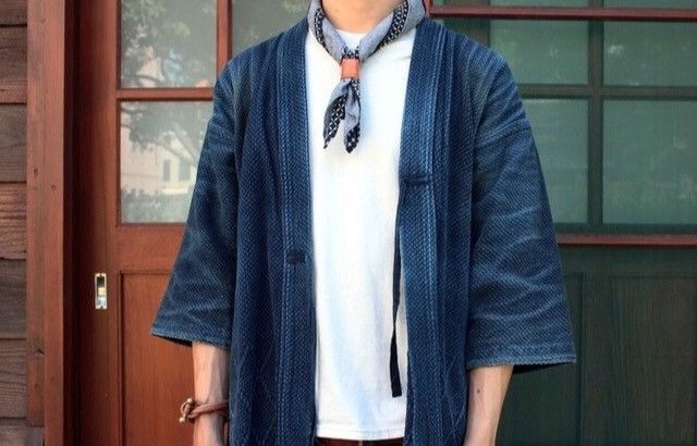 Indigo × Vintage RARE!! Indigo Japanese Kimono Robe Fashion Cardigan Jacket Size US M / EU 48-50 / 2 - 1 Thumbnail