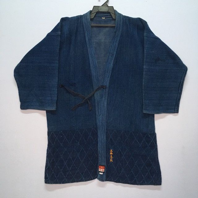 Indigo × Vintage RARE!! Indigo Japanese Kimono Robe Fashion Cardigan Jacket Size US M / EU 48-50 / 2 - 2 Thumbnail