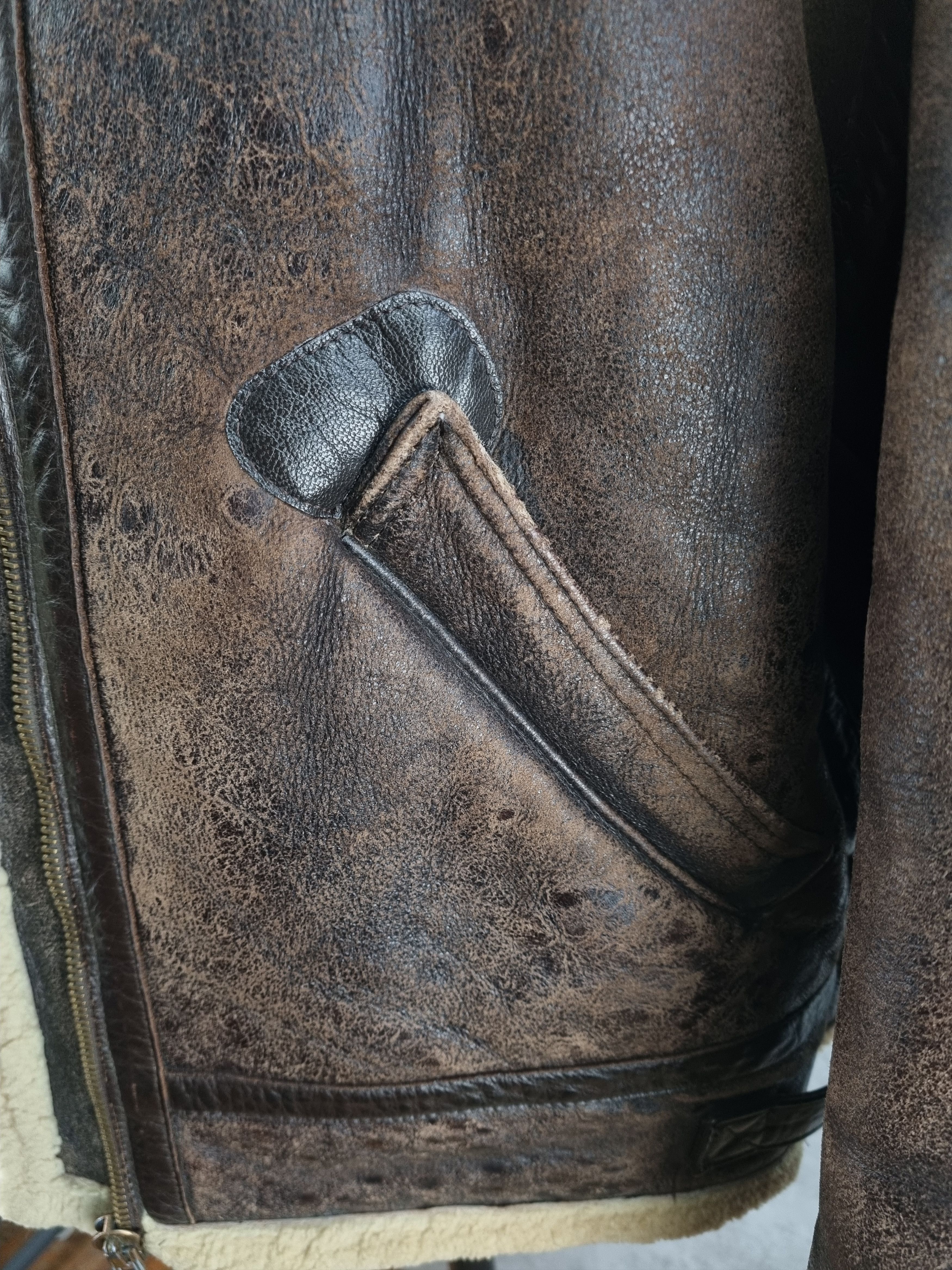Genuine Leather × Leather 90s Vintage KUDSAK Shearling Aviator Leather Jacket Size US XL / EU 56 / 4 - 20 Thumbnail