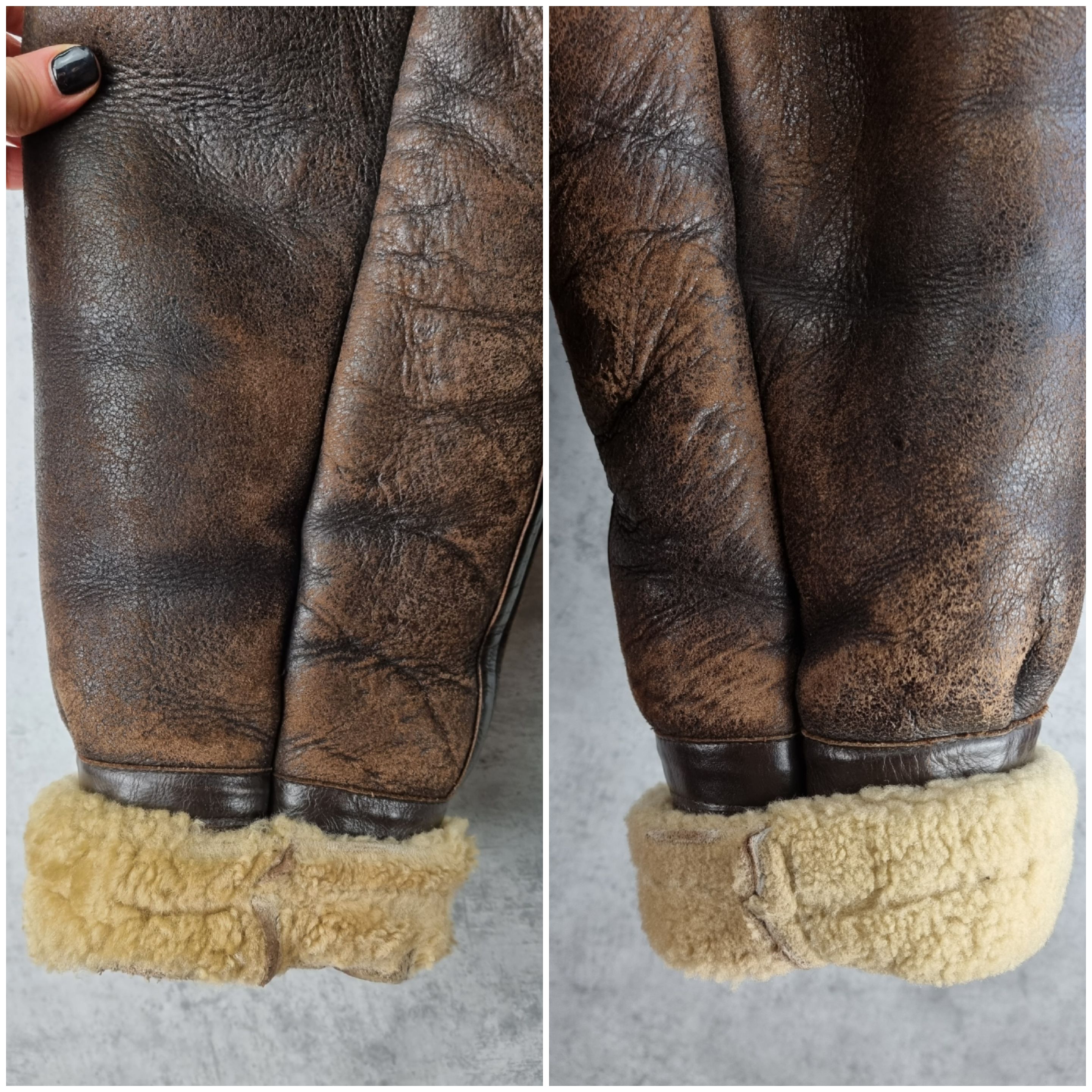 Genuine Leather × Leather 90s Vintage KUDSAK Shearling Aviator Leather Jacket Size US XL / EU 56 / 4 - 17 Thumbnail