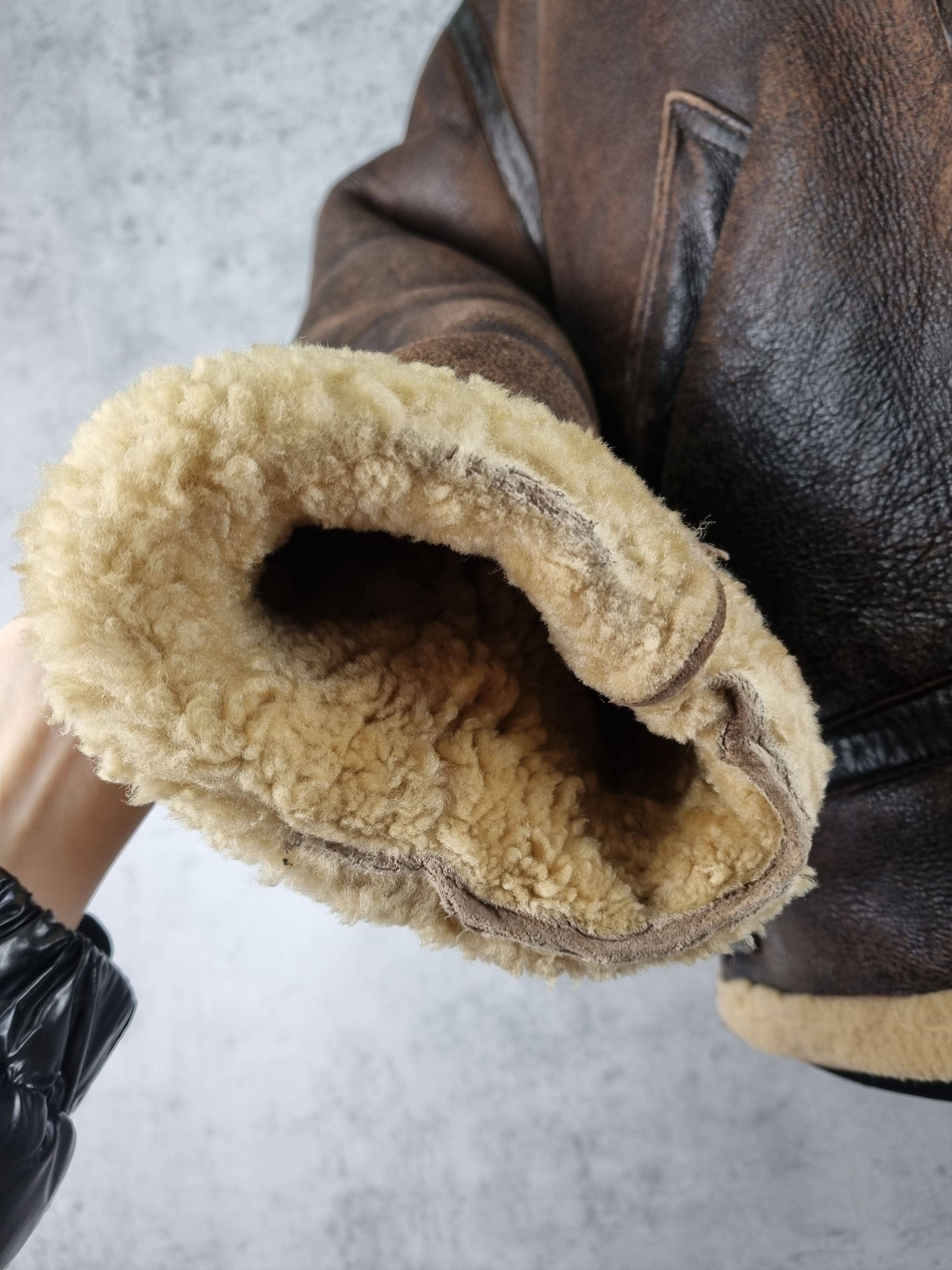 Genuine Leather × Leather 90s Vintage KUDSAK Shearling Aviator Leather Jacket Size US XL / EU 56 / 4 - 22 Thumbnail